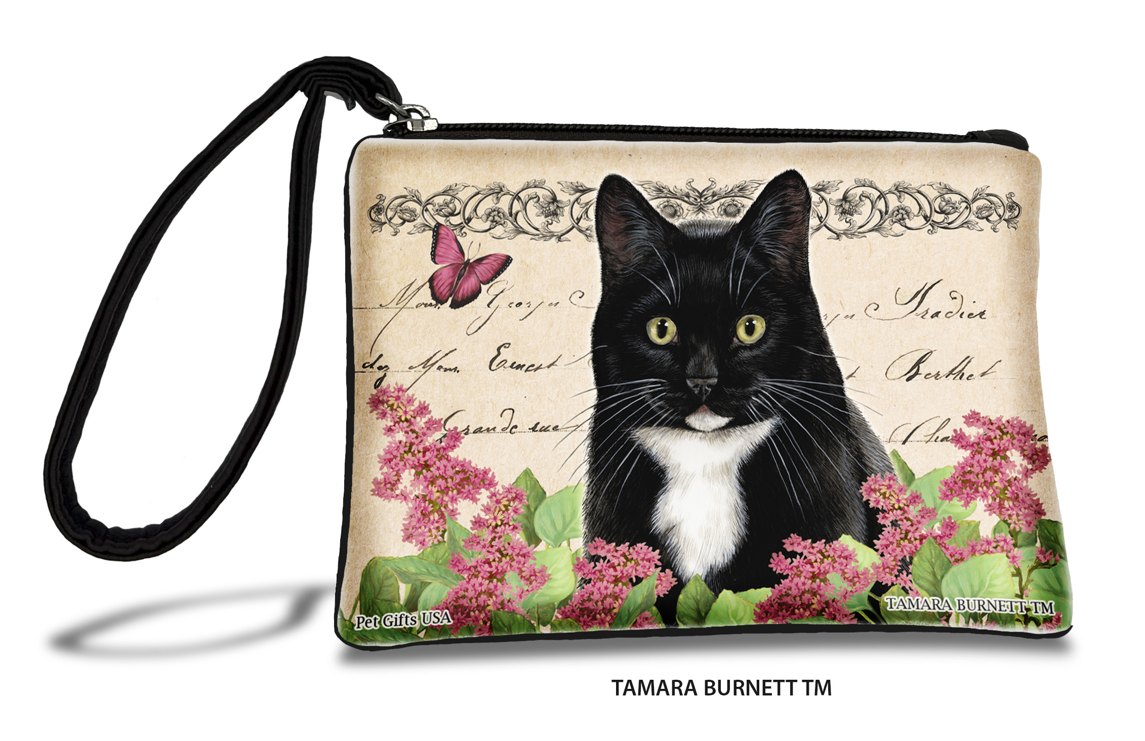 An image of product 31132 - Abyssinian Cat (_tuxedo_black_and_white_) - Zippies Pet Pouch Coin Purse