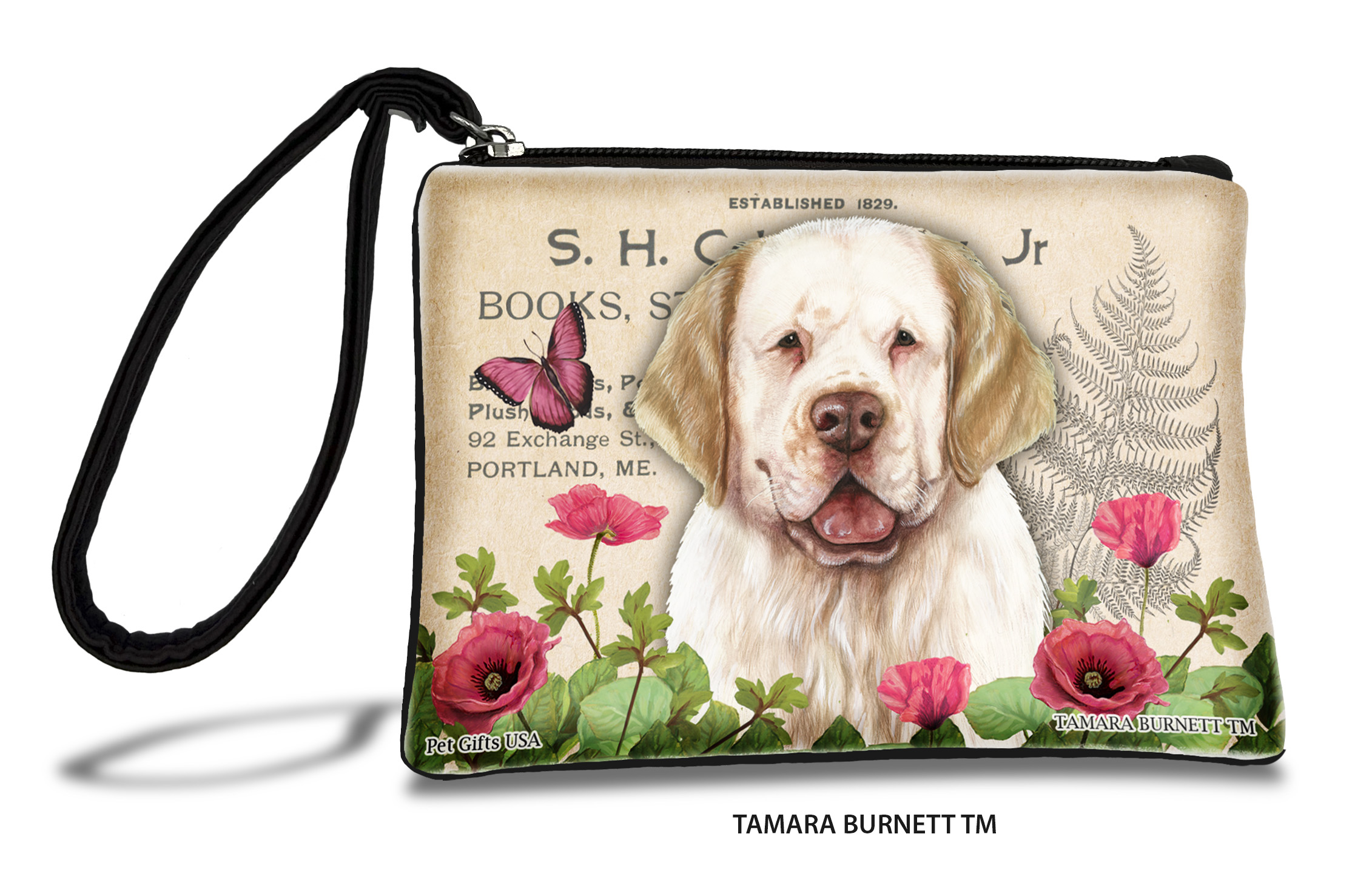An image of product 31175 - Clumber Spaniel (__lemon_and_white_) - Zippies Pet Pouch Coin Purse