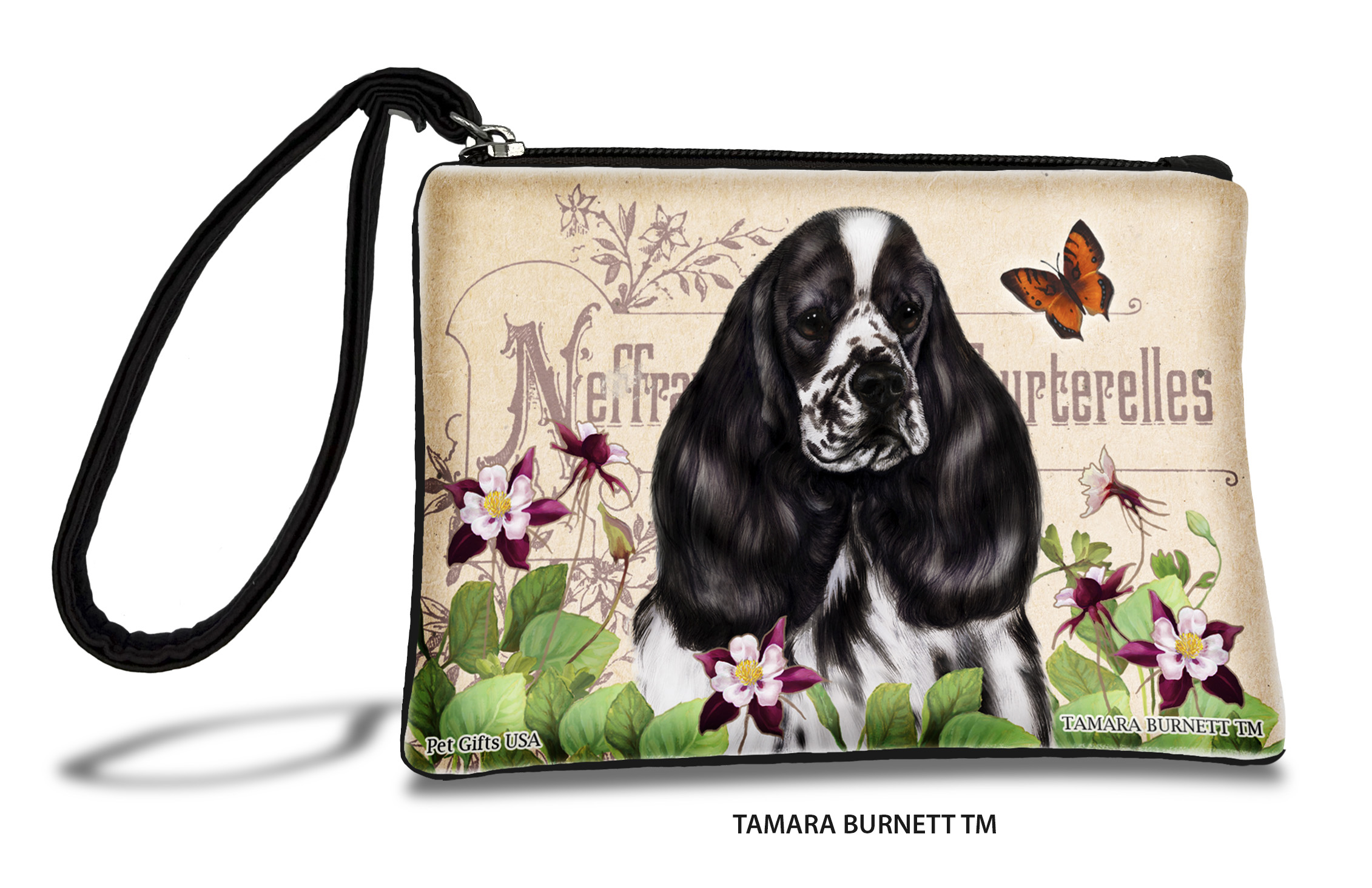 Cocker Spaniel (__black_and_white_parti_) - Zippies Pet Pouch Coin Purse