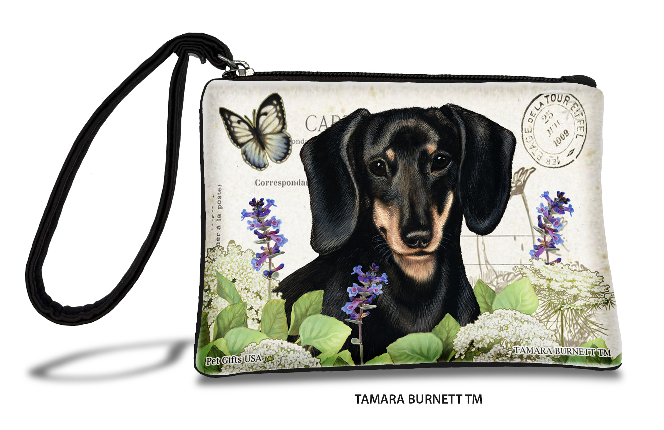 An image of product 31223 - Dachshund (_black_and_creram_) - Zippies Pet Pouch Coin Purse
