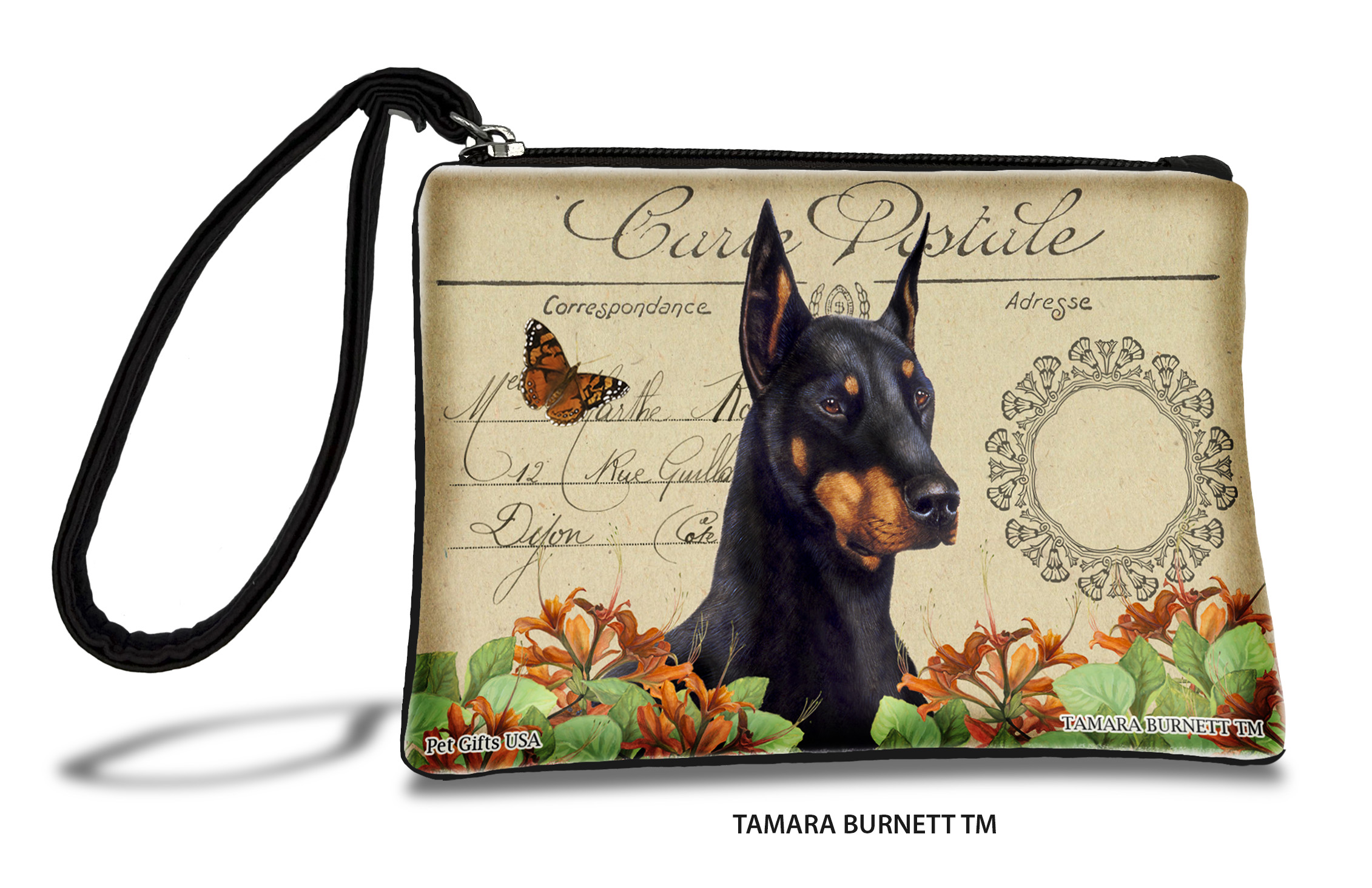 An image of product 31229 - Doberman Pinscher (_black_cropped_) - Zippies Pet Pouch Coin Purse