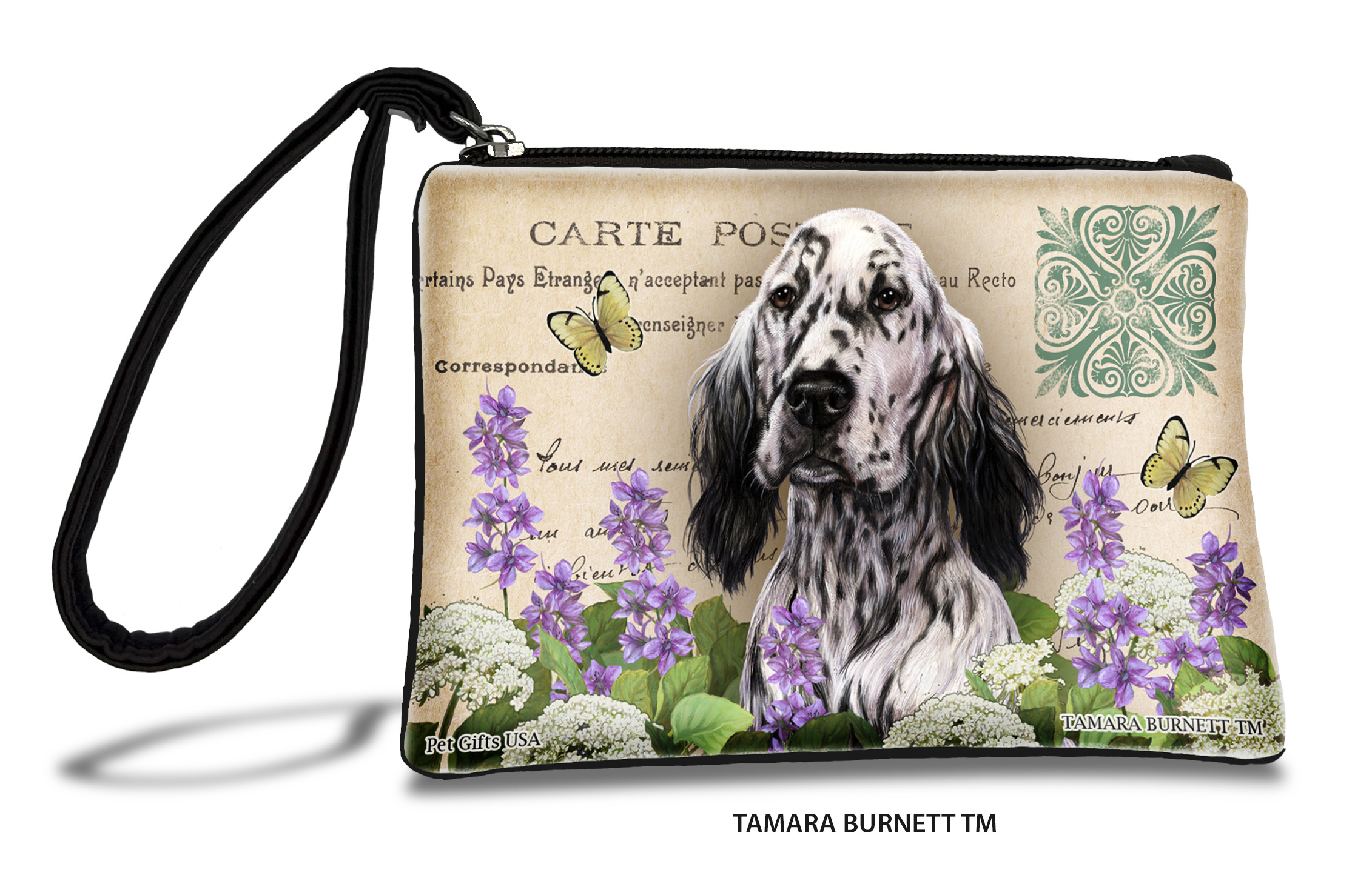 An image of product 31253 - English Setter (__black_and_white_) - Zippies Pet Pouch Coin Purse