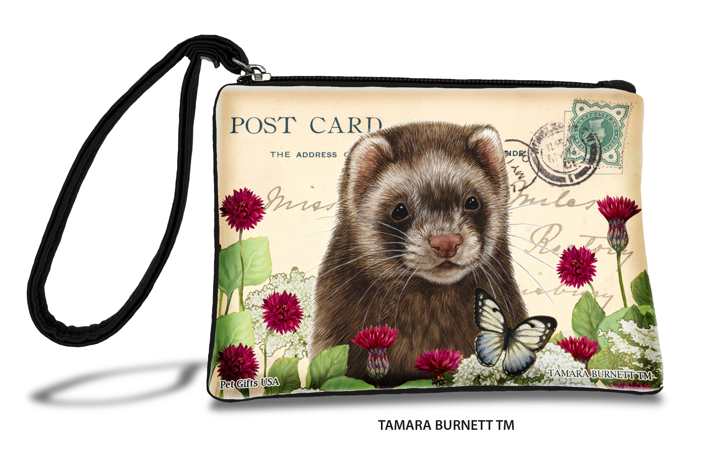 Ferret (_chocolate_sable_) - Zippies Pet Pouch Coin Purse