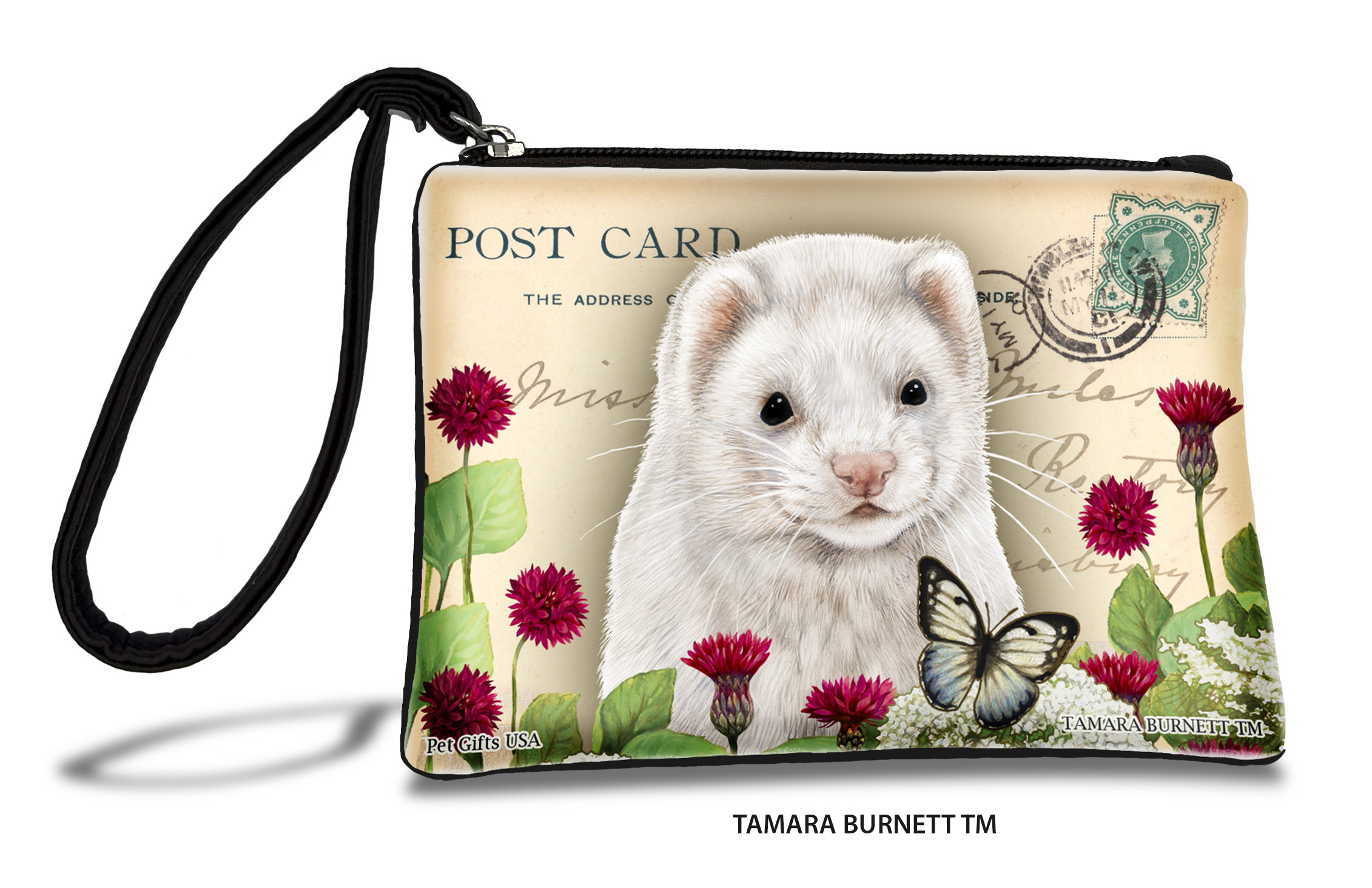 An image of product 31258 - Dark Eyed White Ferret (____) - Zippies Pet Pouch Coin Purse