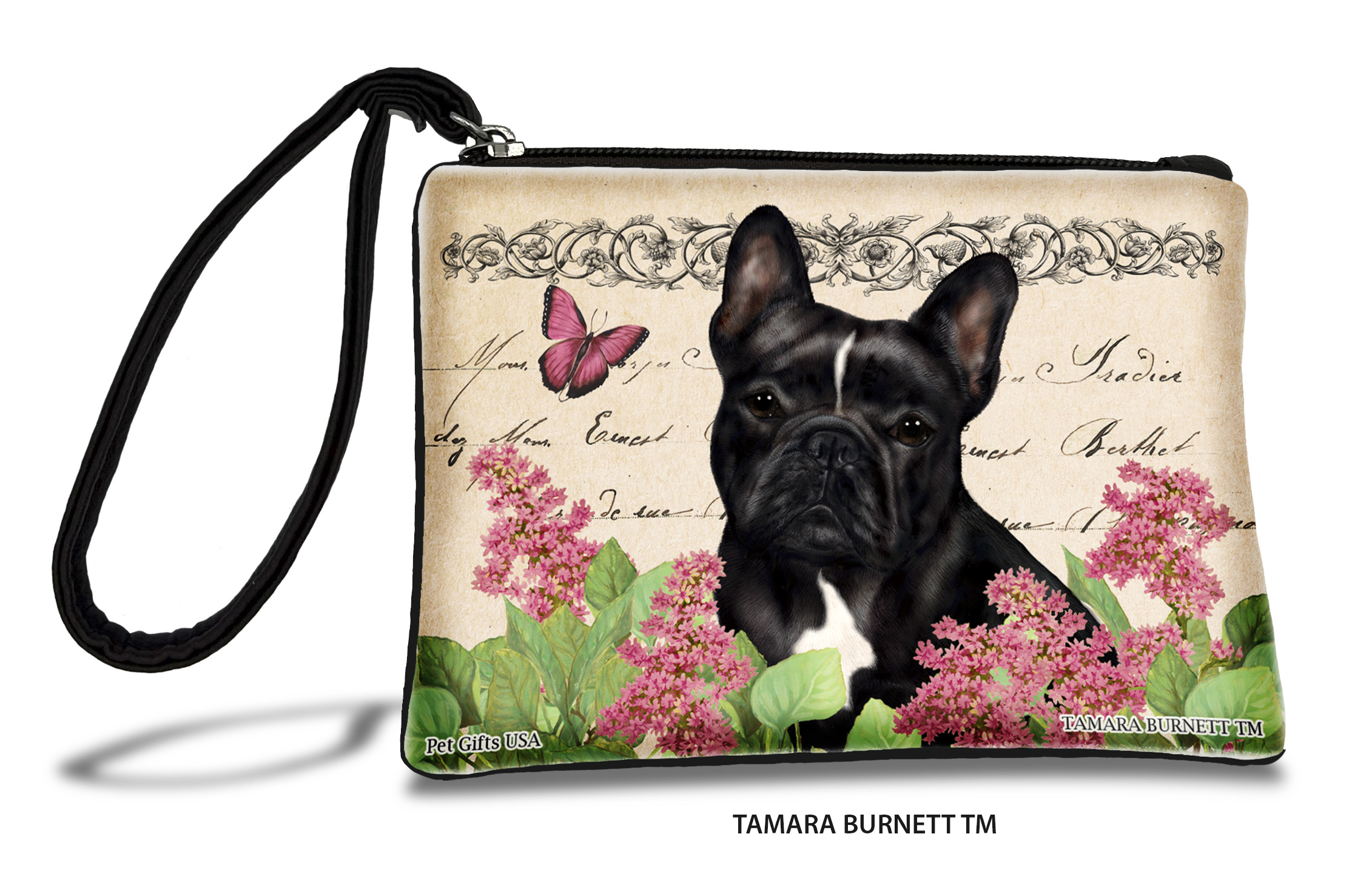 An image of product 31267 - French Bulldog (__black_and_white_) - Zippies Pet Pouch Coin Purse