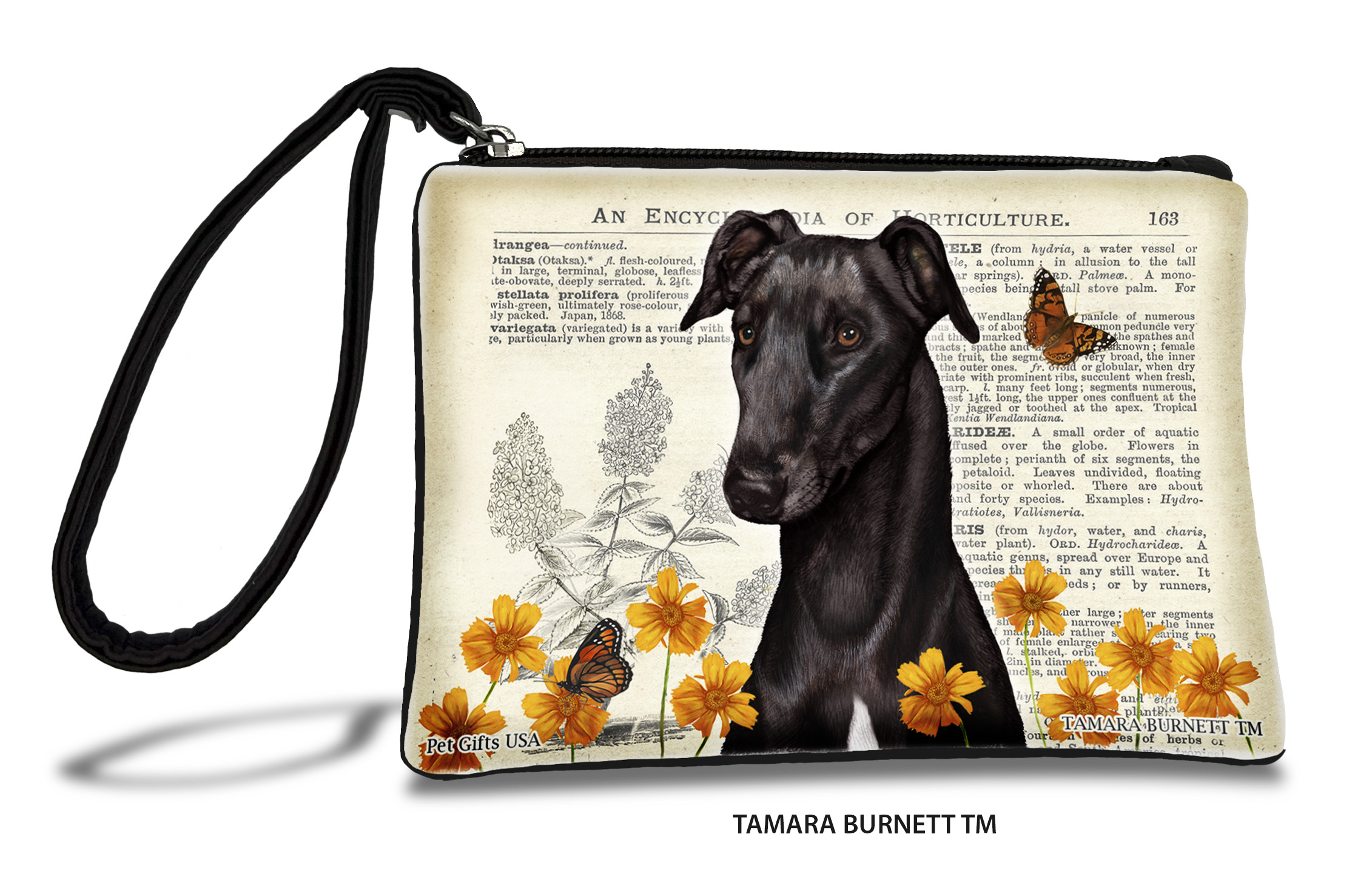 An image of product 31310 - Greyhound (_black_) - Zippies Pet Pouch Coin Purse