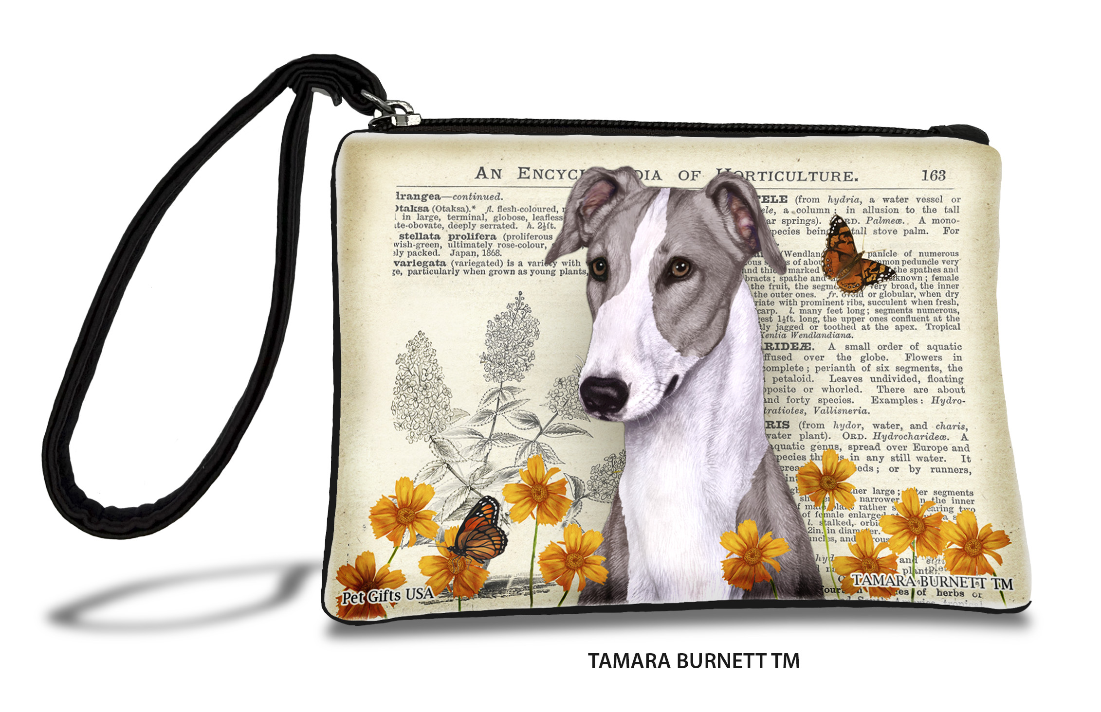 Greyhound (_blue_and_white_) - Zippies Pet Pouch Coin Purse