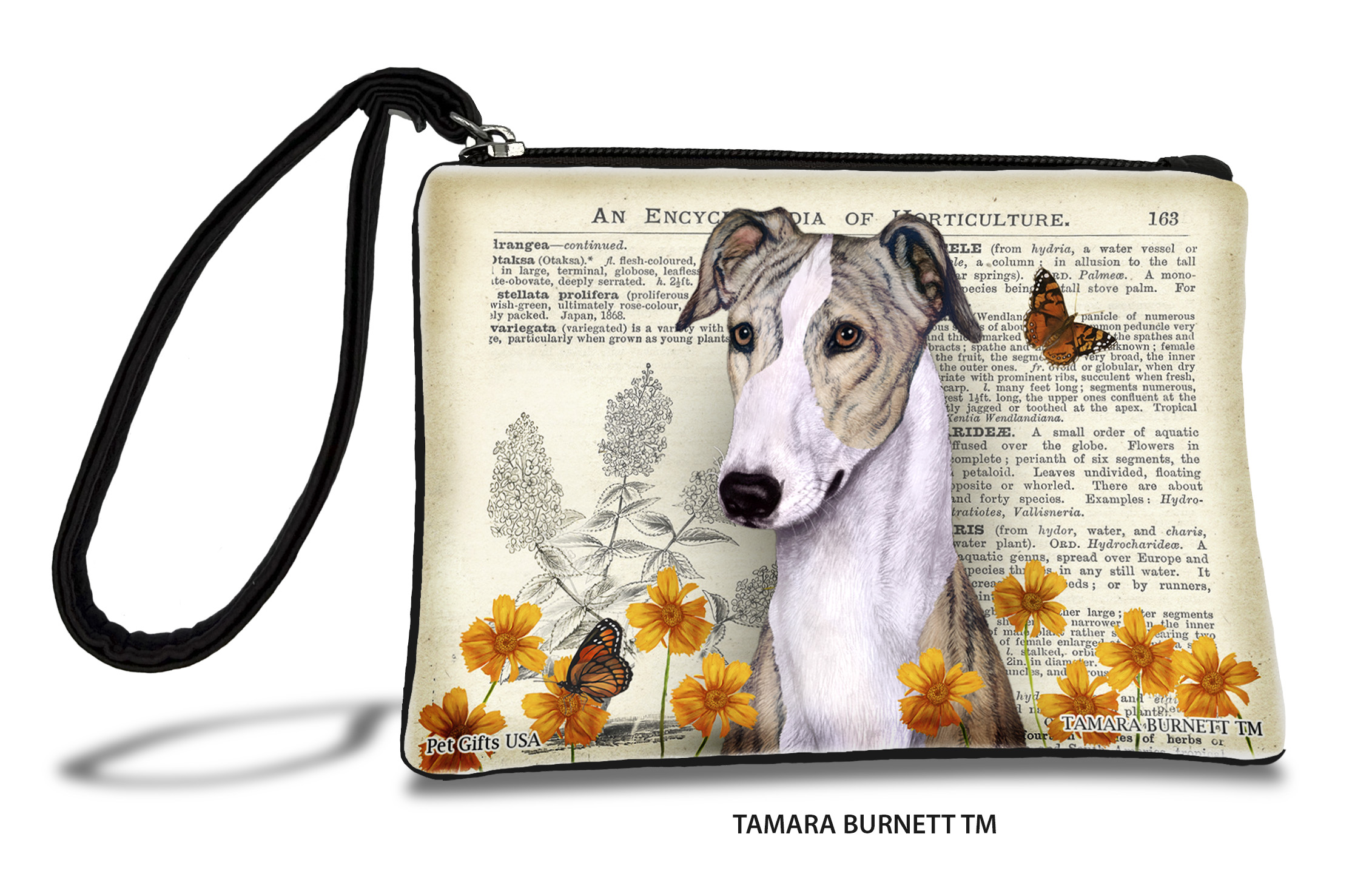 Greyhound (_fawn_brindle_and_white_) - Zippies Pet Pouch Coin Purse