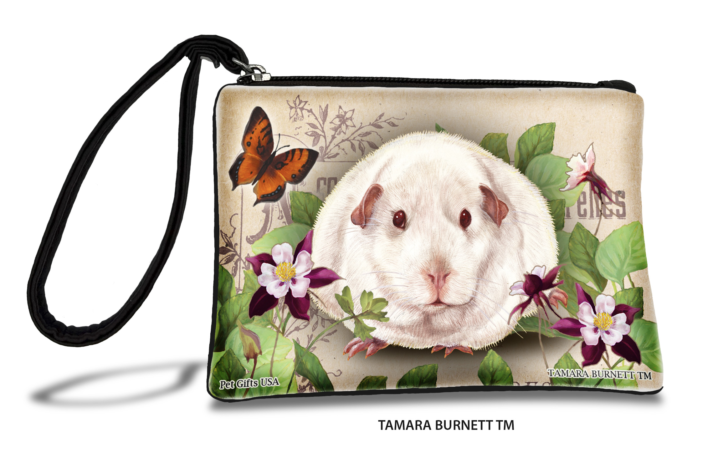 An image of product 31330 - Pink Eyed White Guinea Pig (_____) - Zippies Pet Pouch Coin Purse