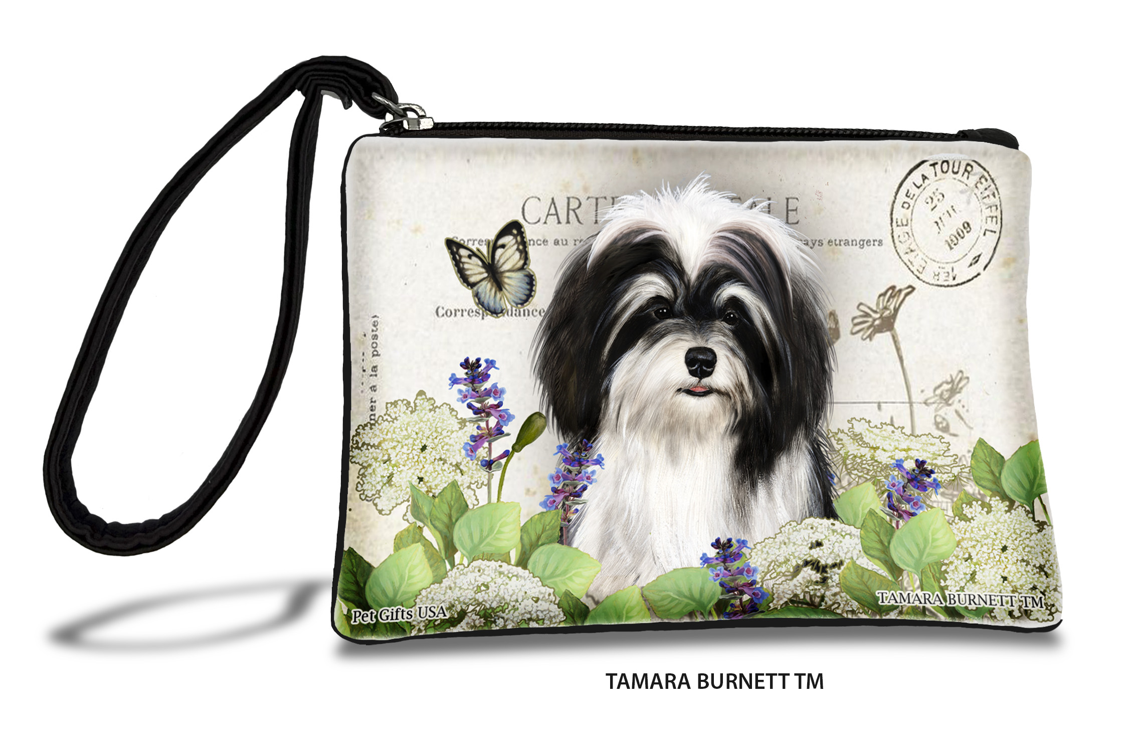 An image of product 31338 - Havanese (_black_and_white_) - Zippies Pet Pouch Coin Purse