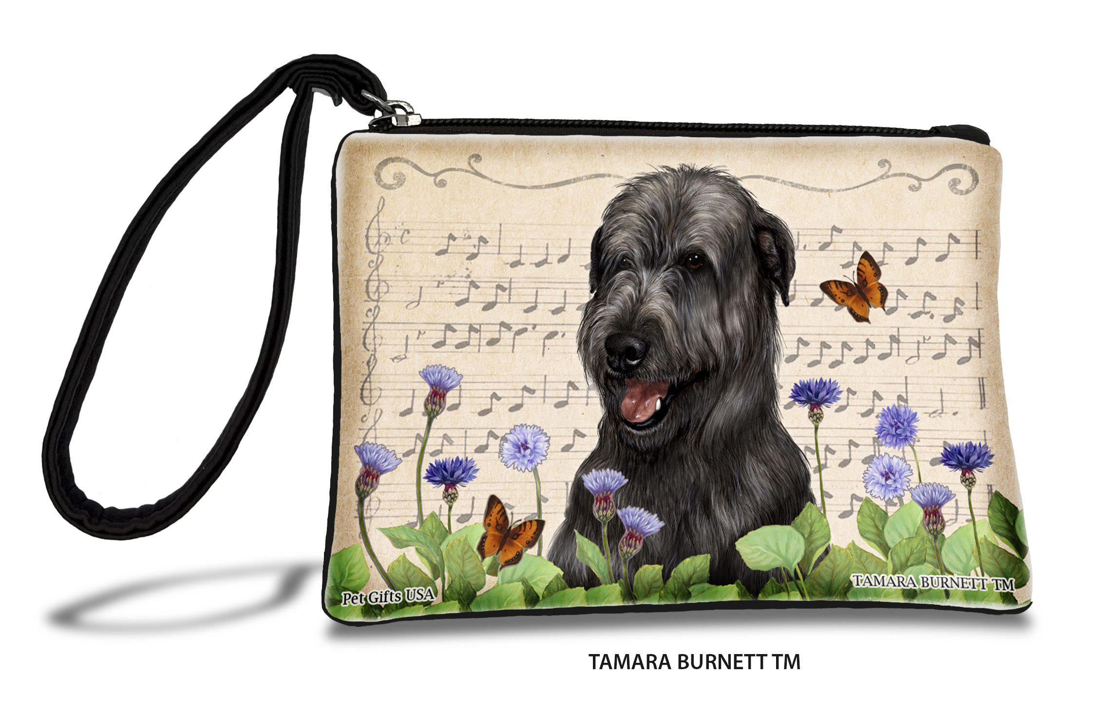 An image of product 31368 - Irish Wolfhound (__black__) - Zippies Pet Pouch Coin Purse