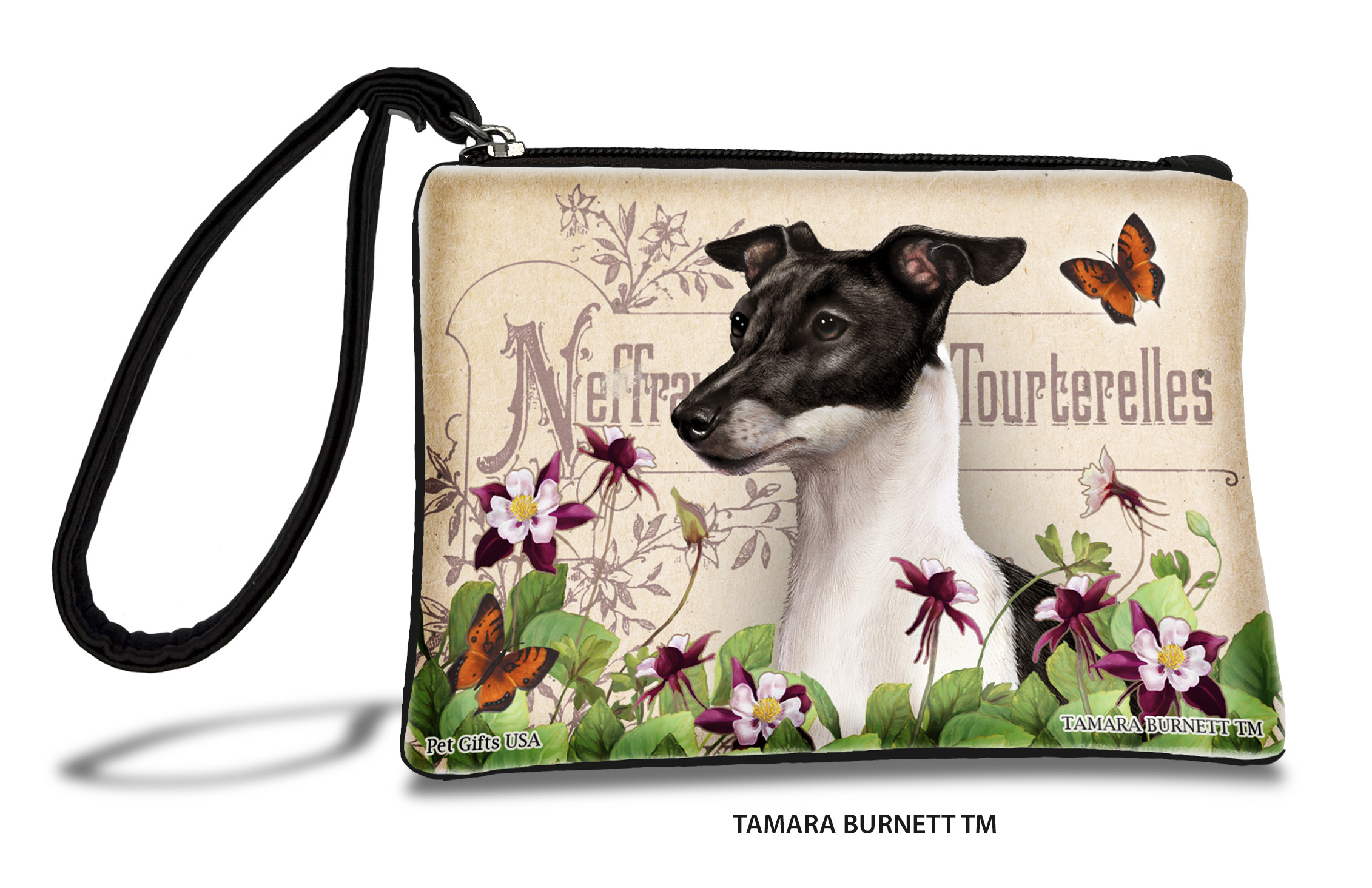 An image of product 31371 - Italian Greyhound (__black_and_white_) - Zippies Pet Pouch Coin Purse