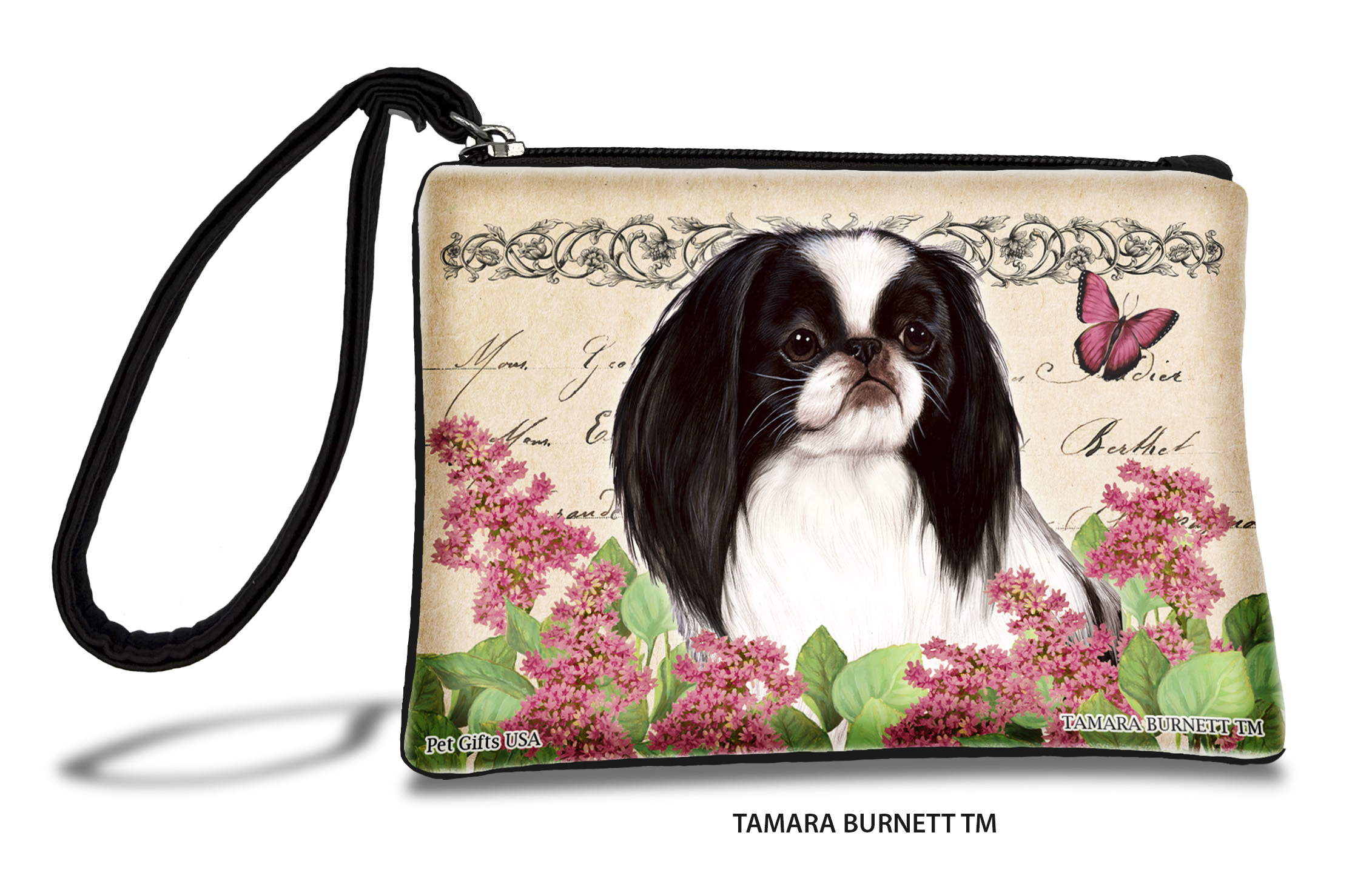 An image of product 31380 - Japanese Chin (__black_and_white_) - Zippies Pet Pouch Coin Purse