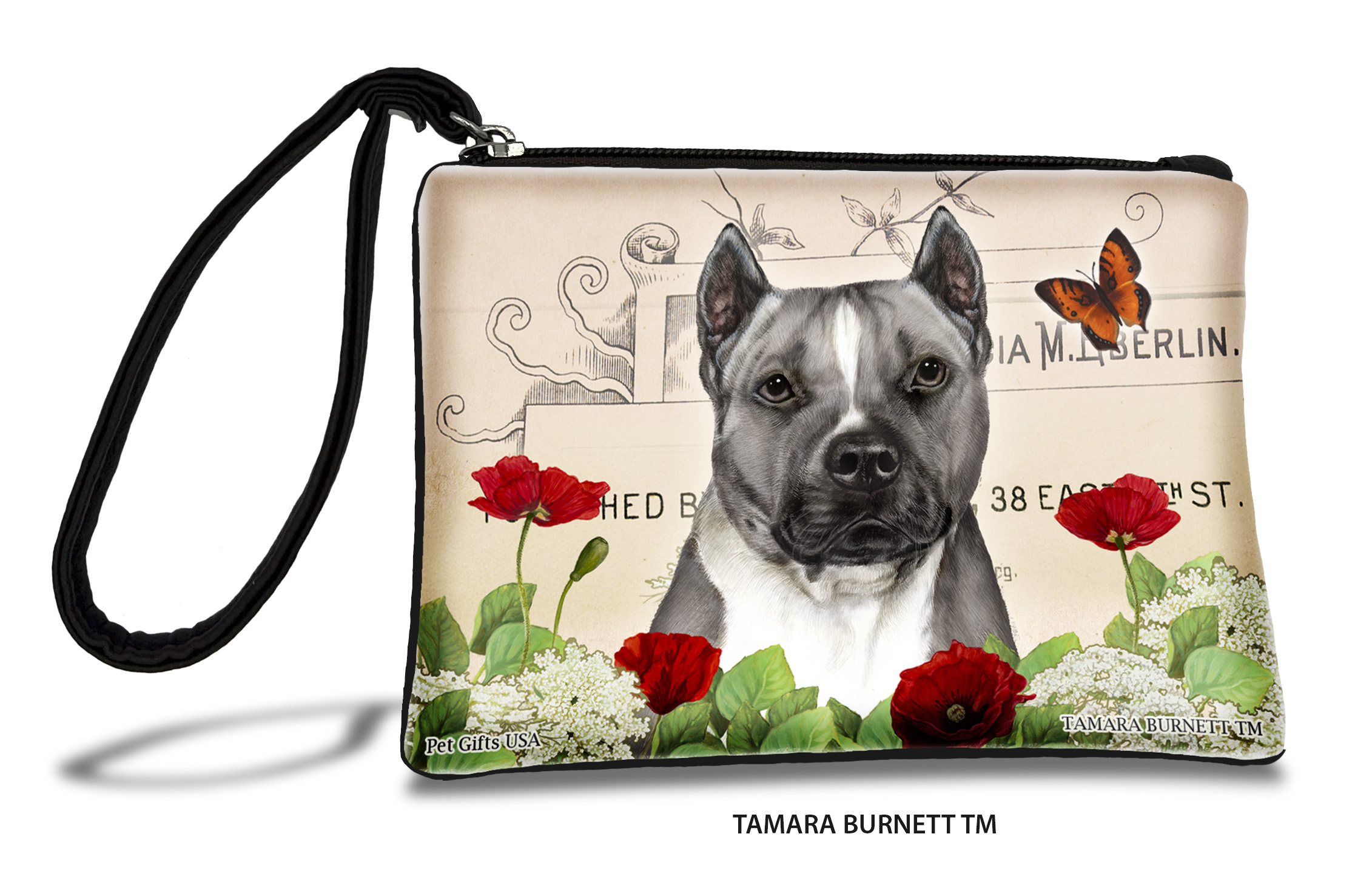 Pit Bull (__blue_and_white_cropped_) - Zippies Pet Pouch Coin Purse