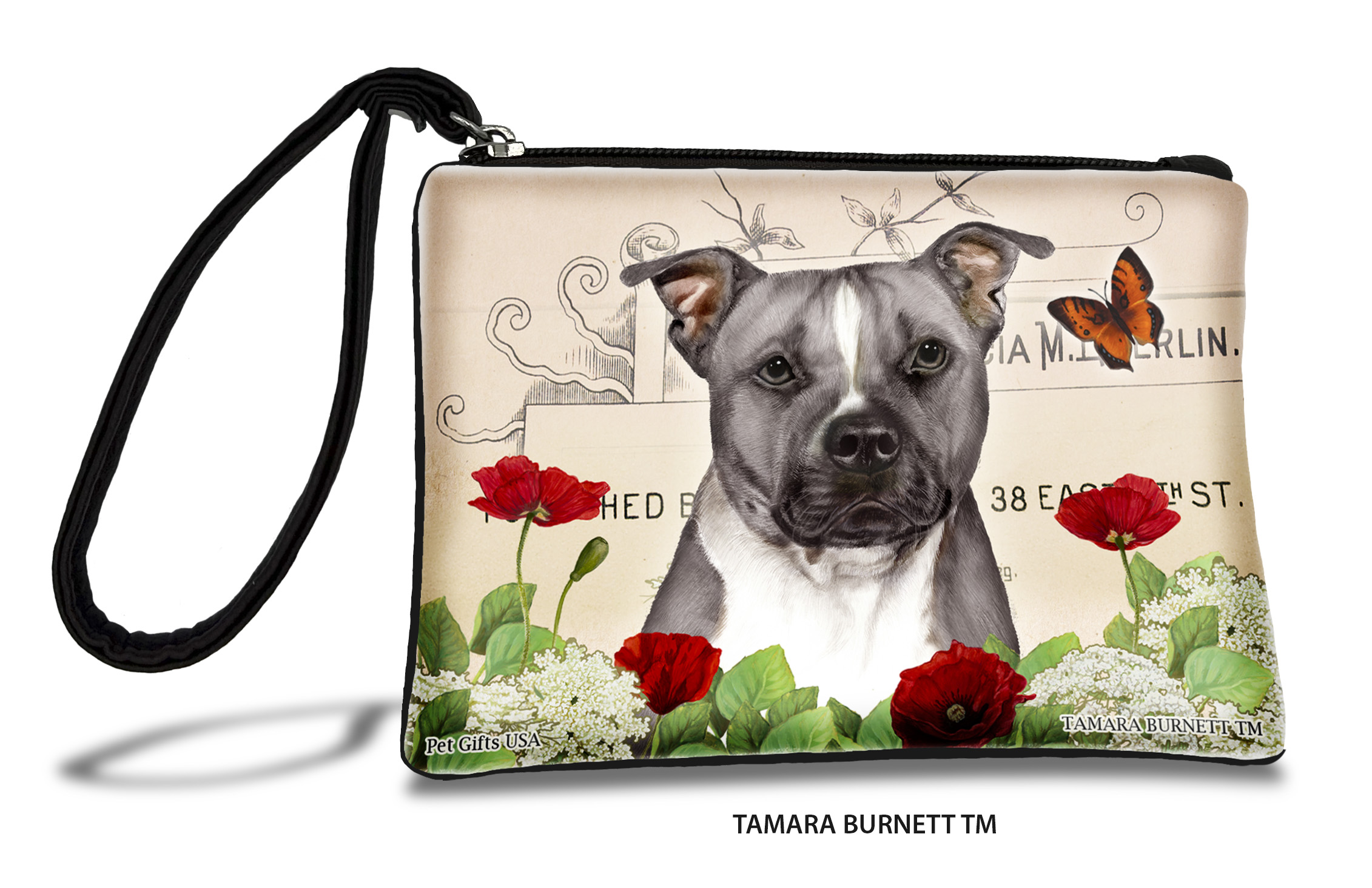 Pit Bull (__blue_and_white_uncropped_) - Zippies Pet Pouch Coin Purse