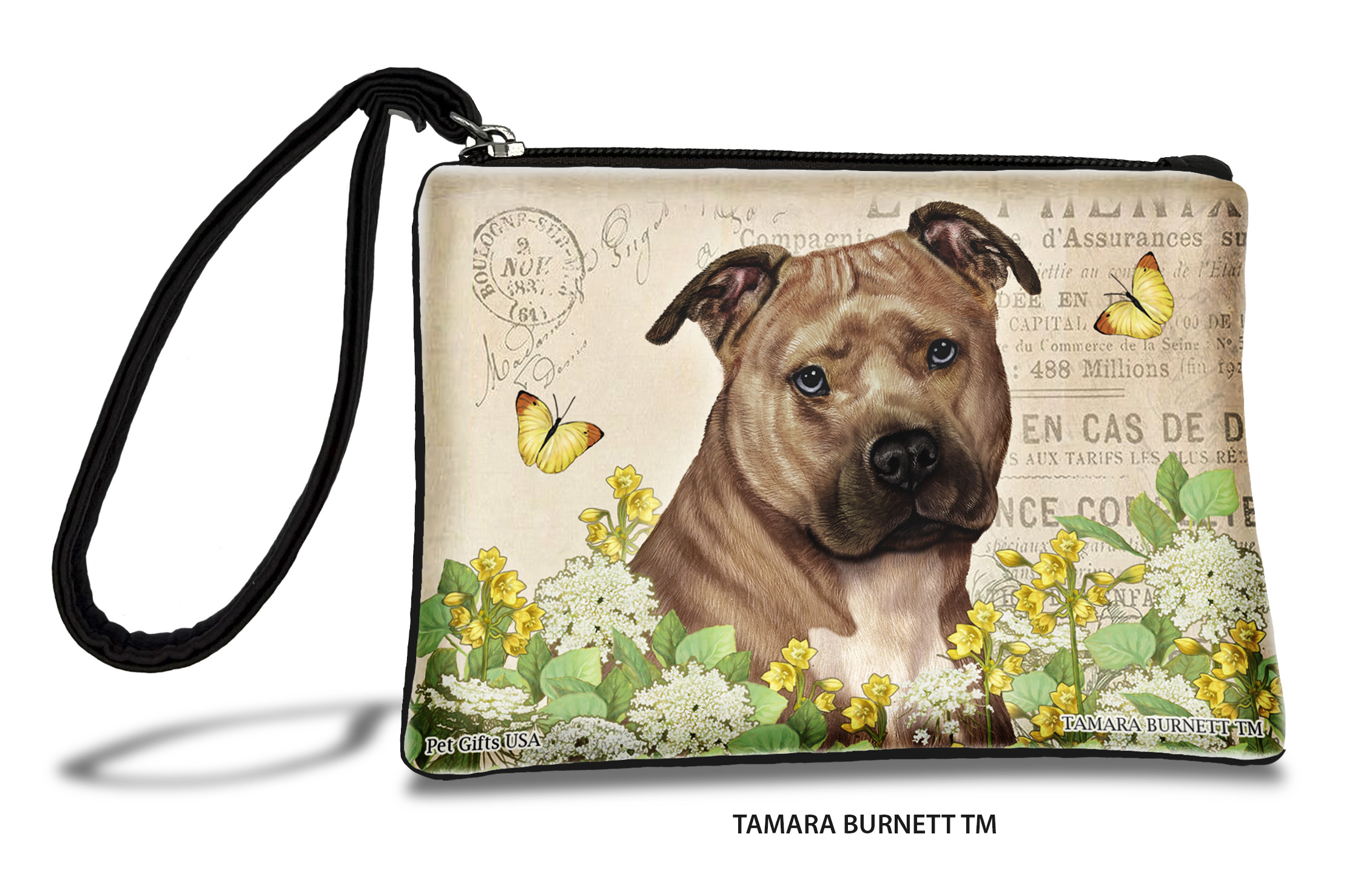 Pit Bull (__brown_and_white_uncropped_2_) - Zippies Pet Pouch Coin Purse