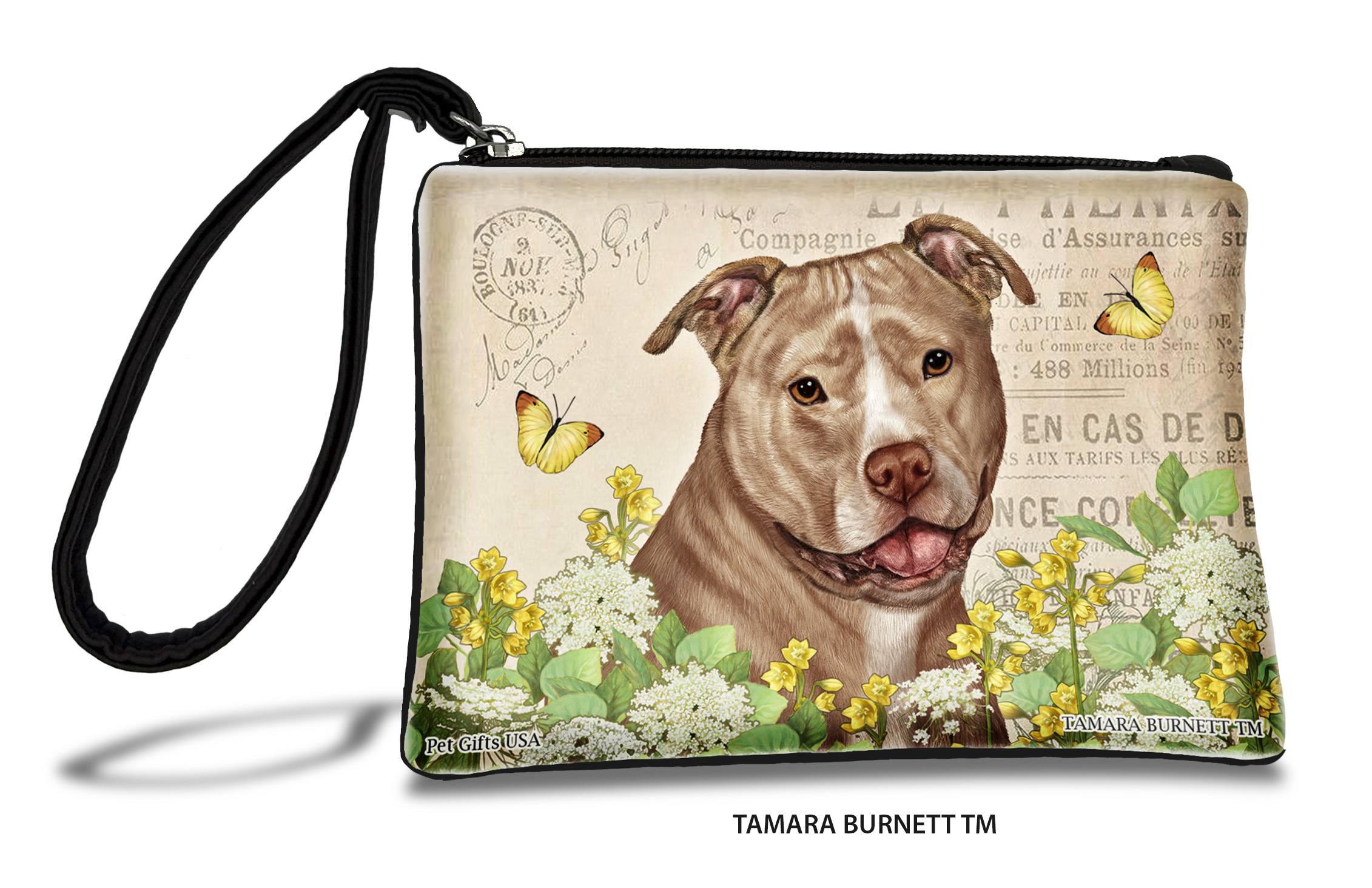 Pit Bull (__cream_and_white_uncropped_) - Zippies Pet Pouch Coin Purse
