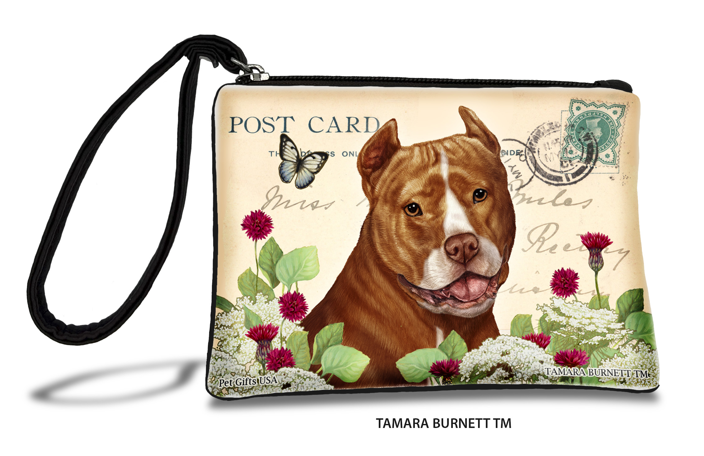 Pit Bull (__orange_and_white_cropped_) - Zippies Pet Pouch Coin Purse