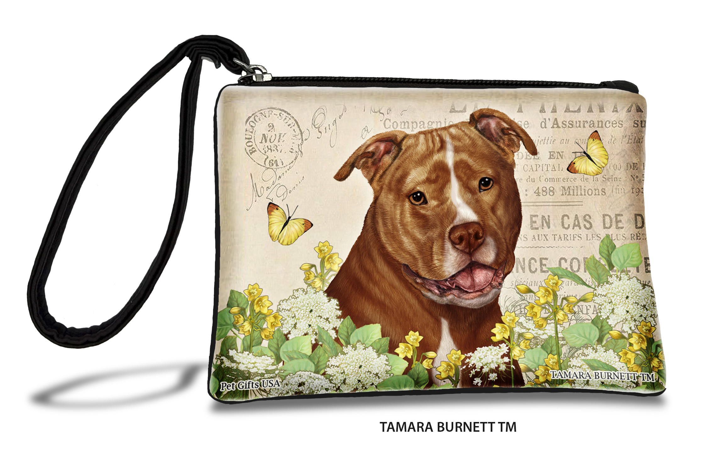 Pit Bull (__orange_and_white_uncropped_) - Zippies Pet Pouch Coin Purse