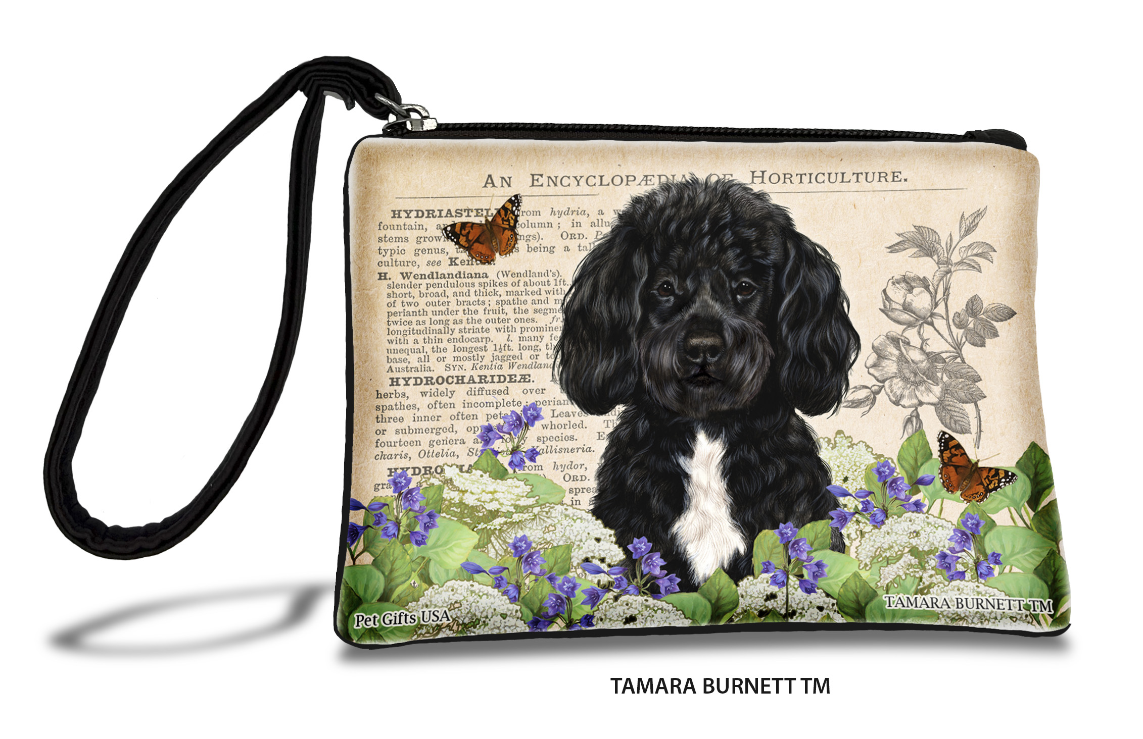 An image of product 31496 - Portuguese Water Dog (___black_and_white_bearded__) - Zippies Pet Pouch Coin Purse