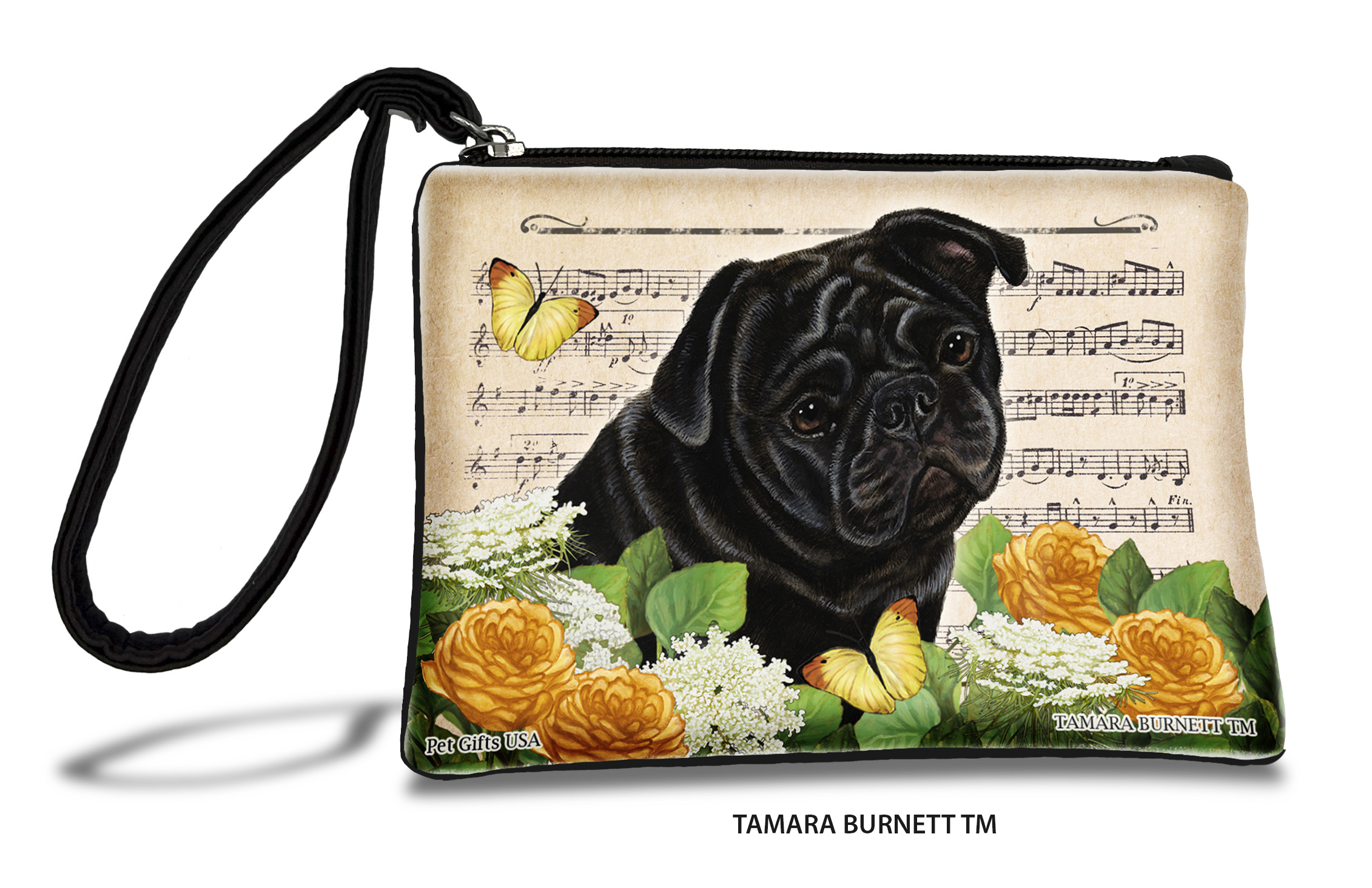 An image of product 31501 - Pug (_black_) - Zippies Pet Pouch Coin Purse