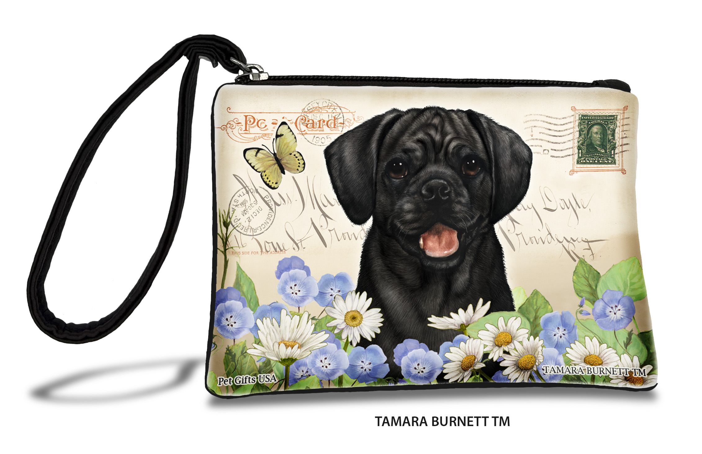 An image of product 31503 - Puggle (_black_) - Zippies Pet Pouch Coin Purse