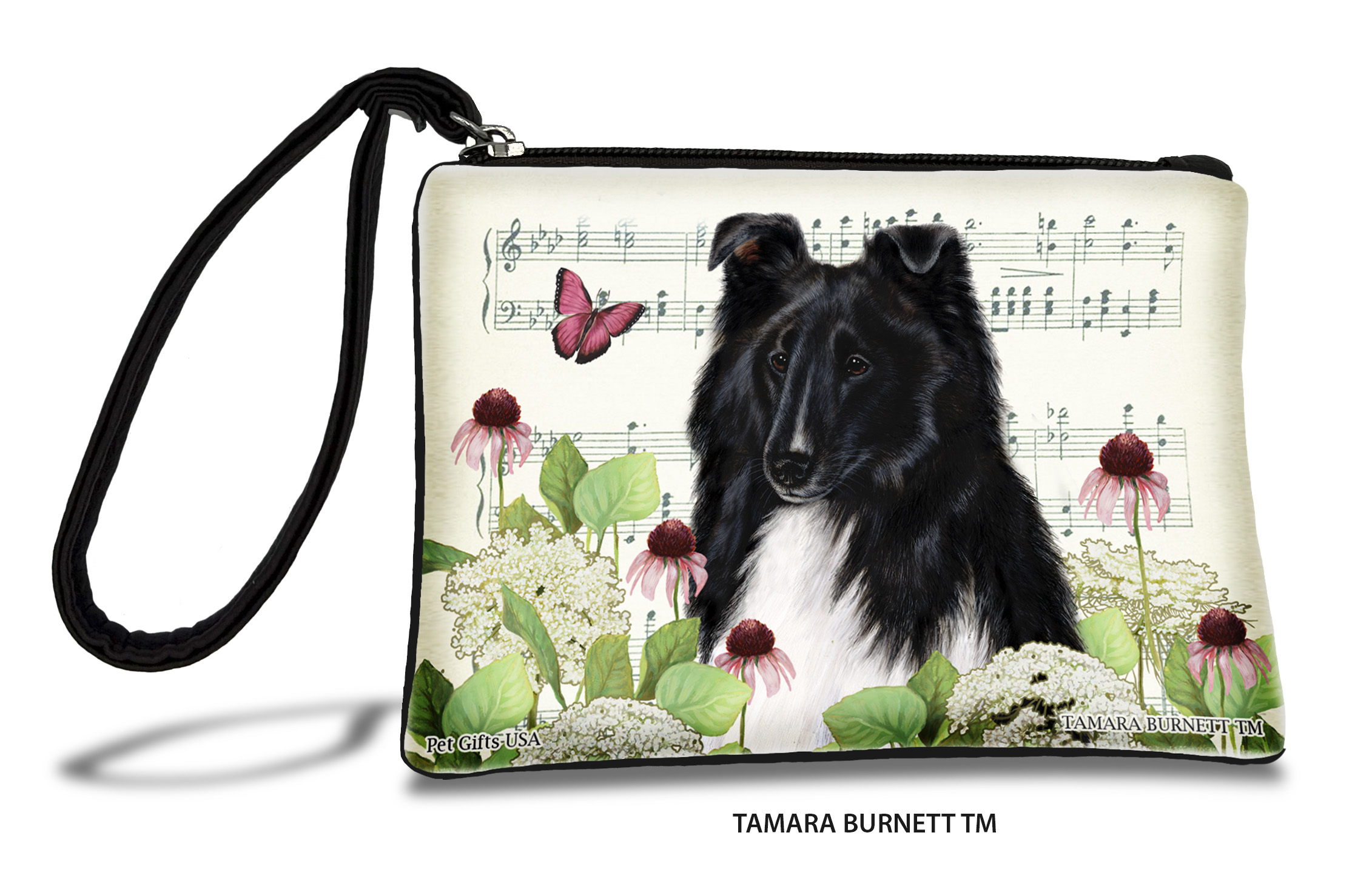 An image of product 31560 -  (Sheltie_black_and_white_) - Zippies Pet Pouch Coin Purse