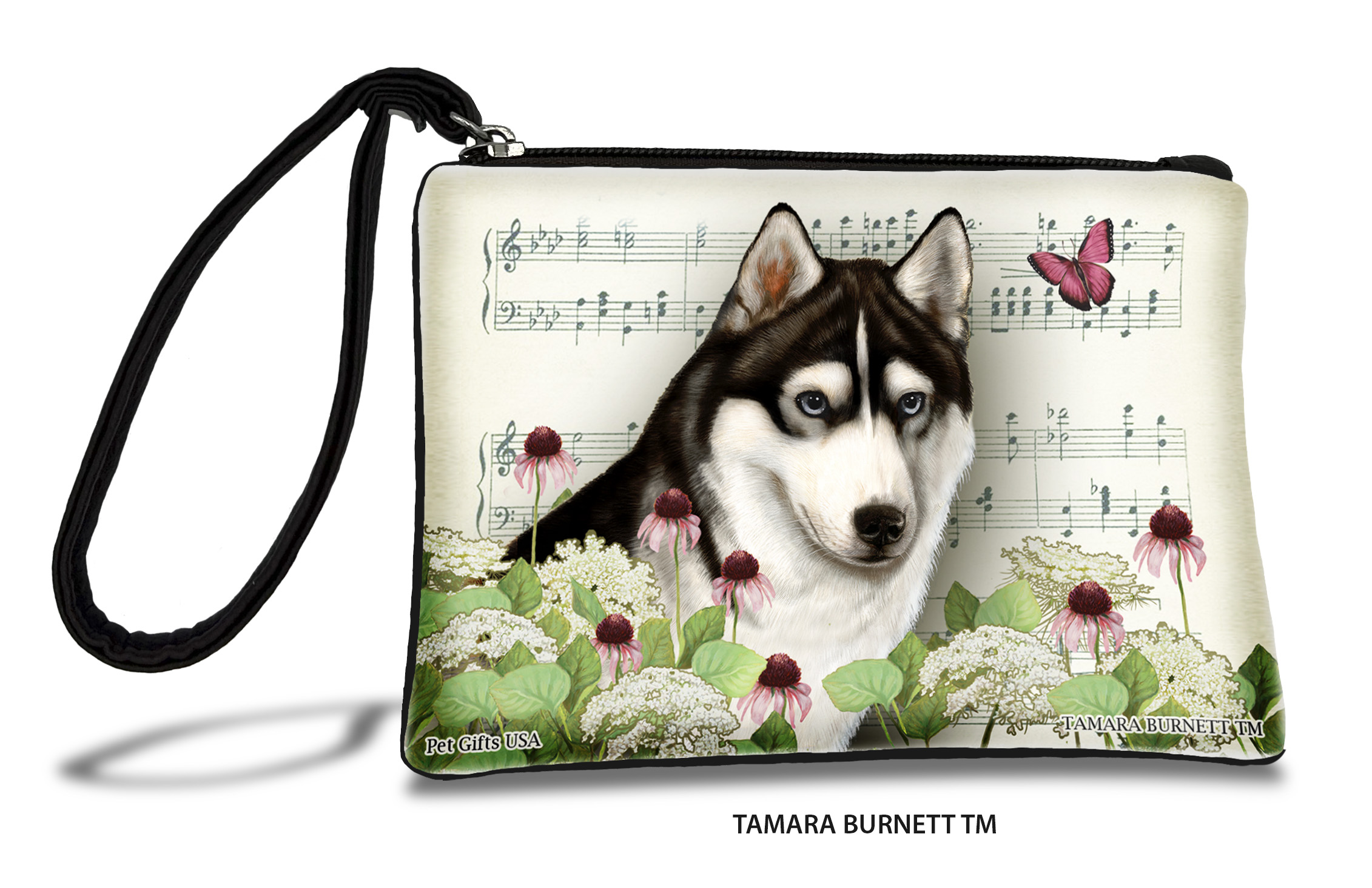 An image of product 31572 - Siberian Husky (__blue_eyes_black_and_white__) - Zippies Pet Pouch Coin Purse