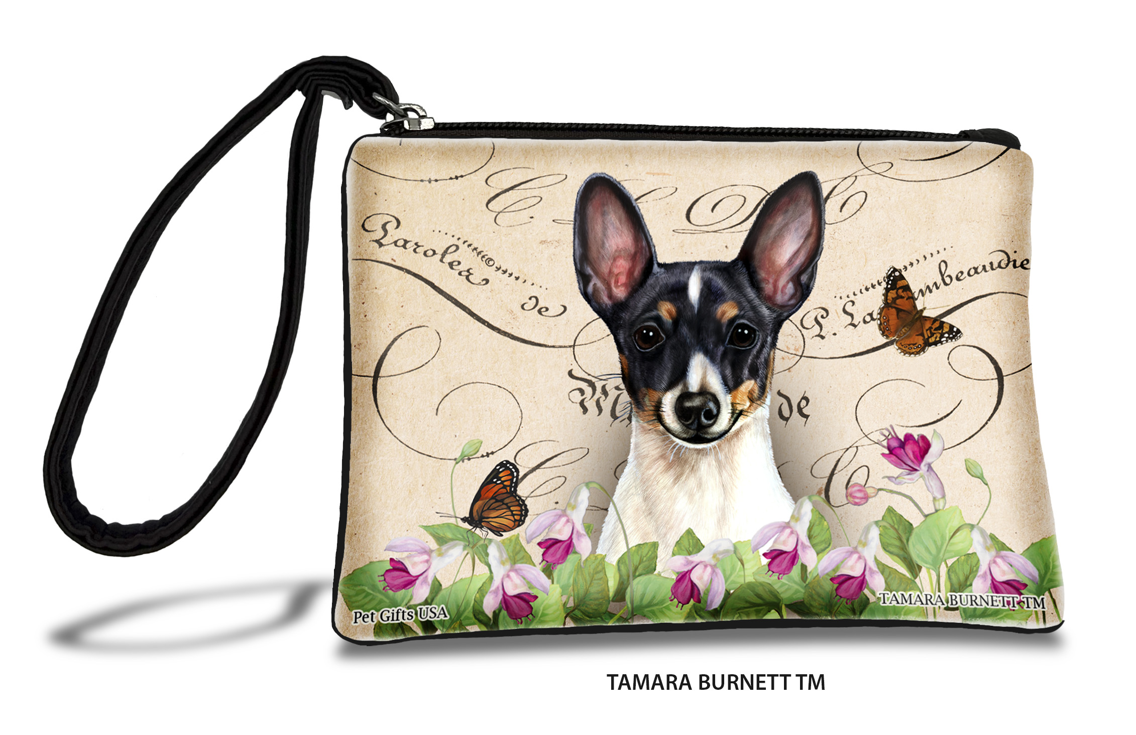 An image of product 31608 - Toy Fox Terrier (___black_tri_) - Zippies Pet Pouch Coin Purse