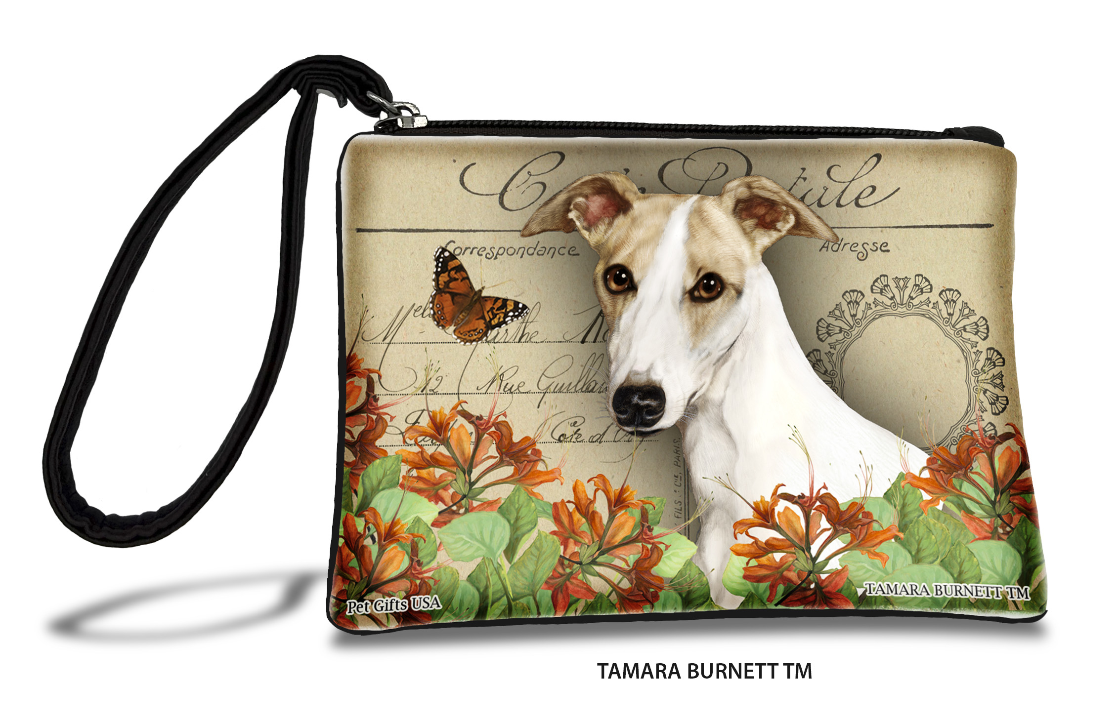 Whippet (_fawn_and_white_) - Zippies Pet Pouch Coin Purse
