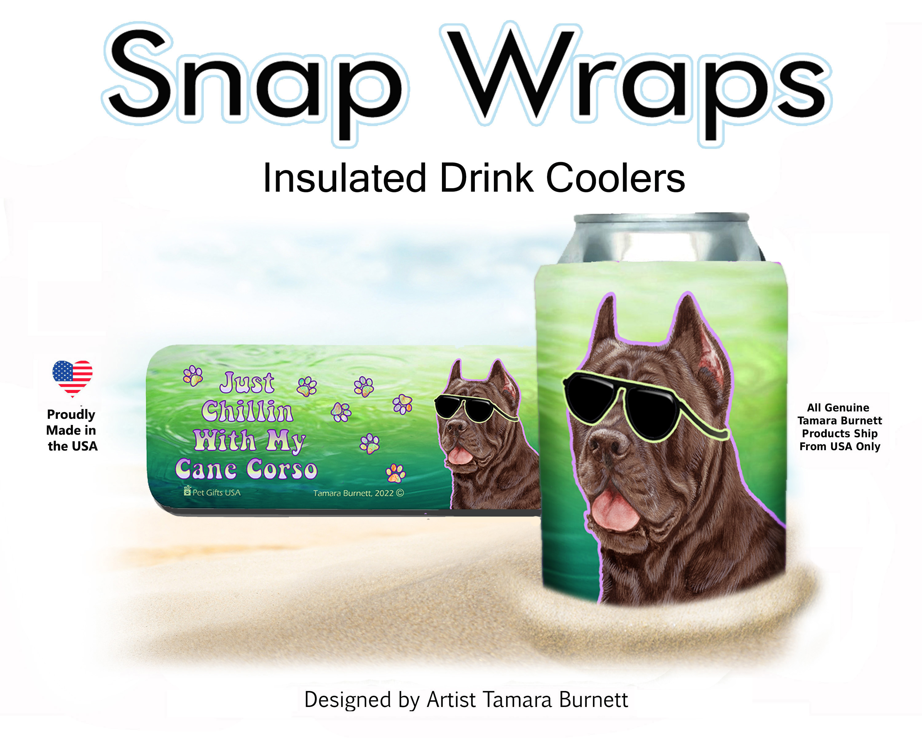 Cane Corso Chocolate Snap Wrap Insulated Drink Holder image