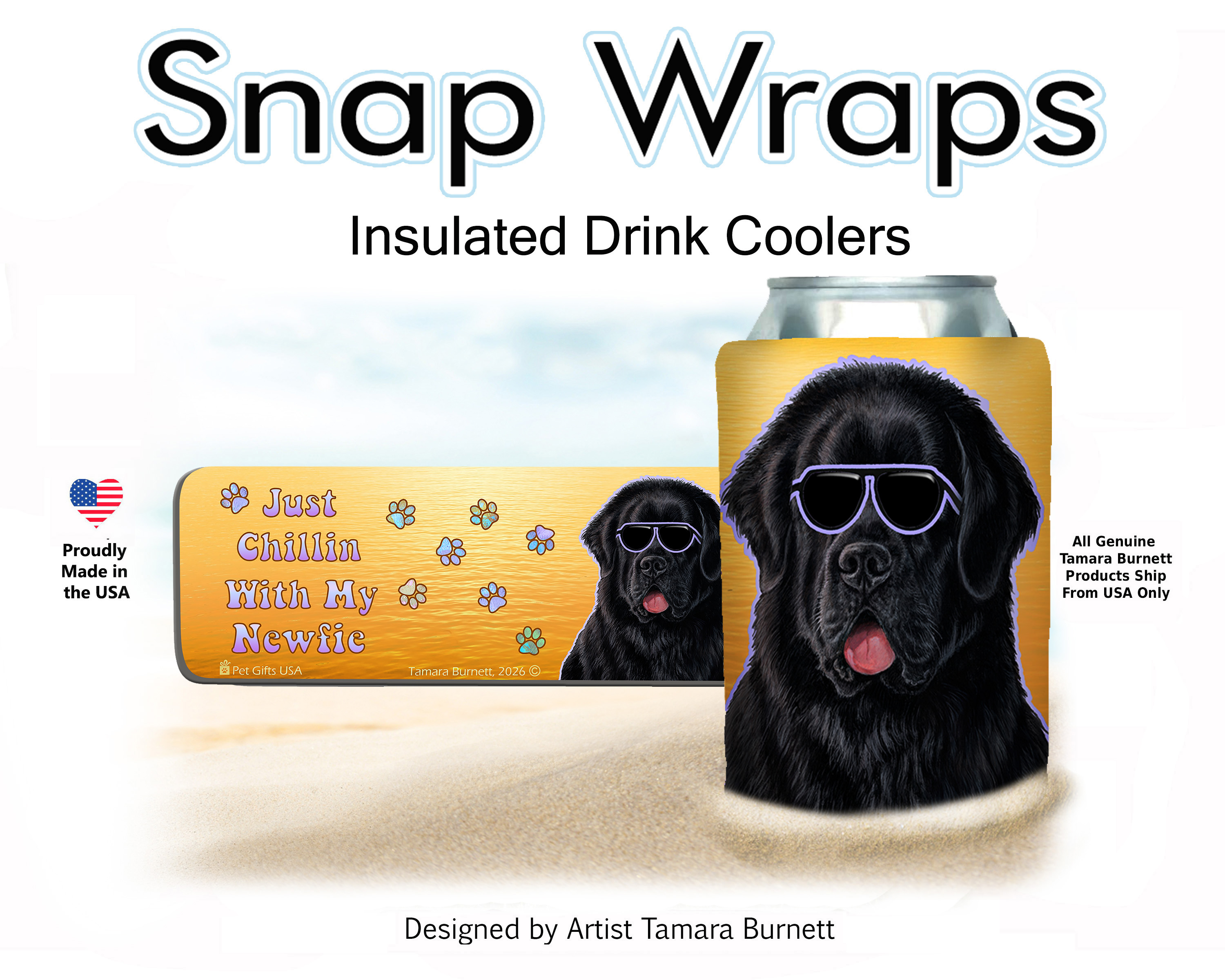 An image of product 18509 - Newfoundland Black Snap Wrap Insulated Drink Holder