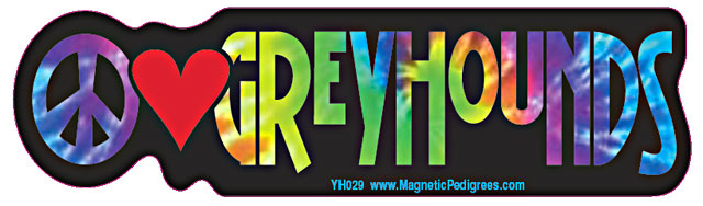 Peace Love Greyhounds - Yippie Hippie Bumper Sticker Image