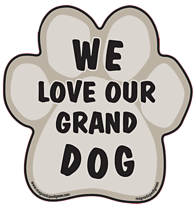 We Love Our Grand Dog - Paw Sticker Image