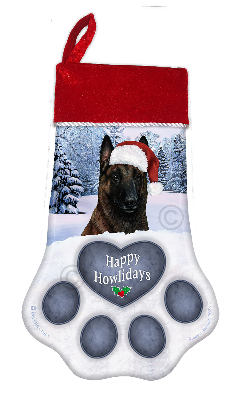 Belgian Malinois Dark Mahogany Holiday Stocking image