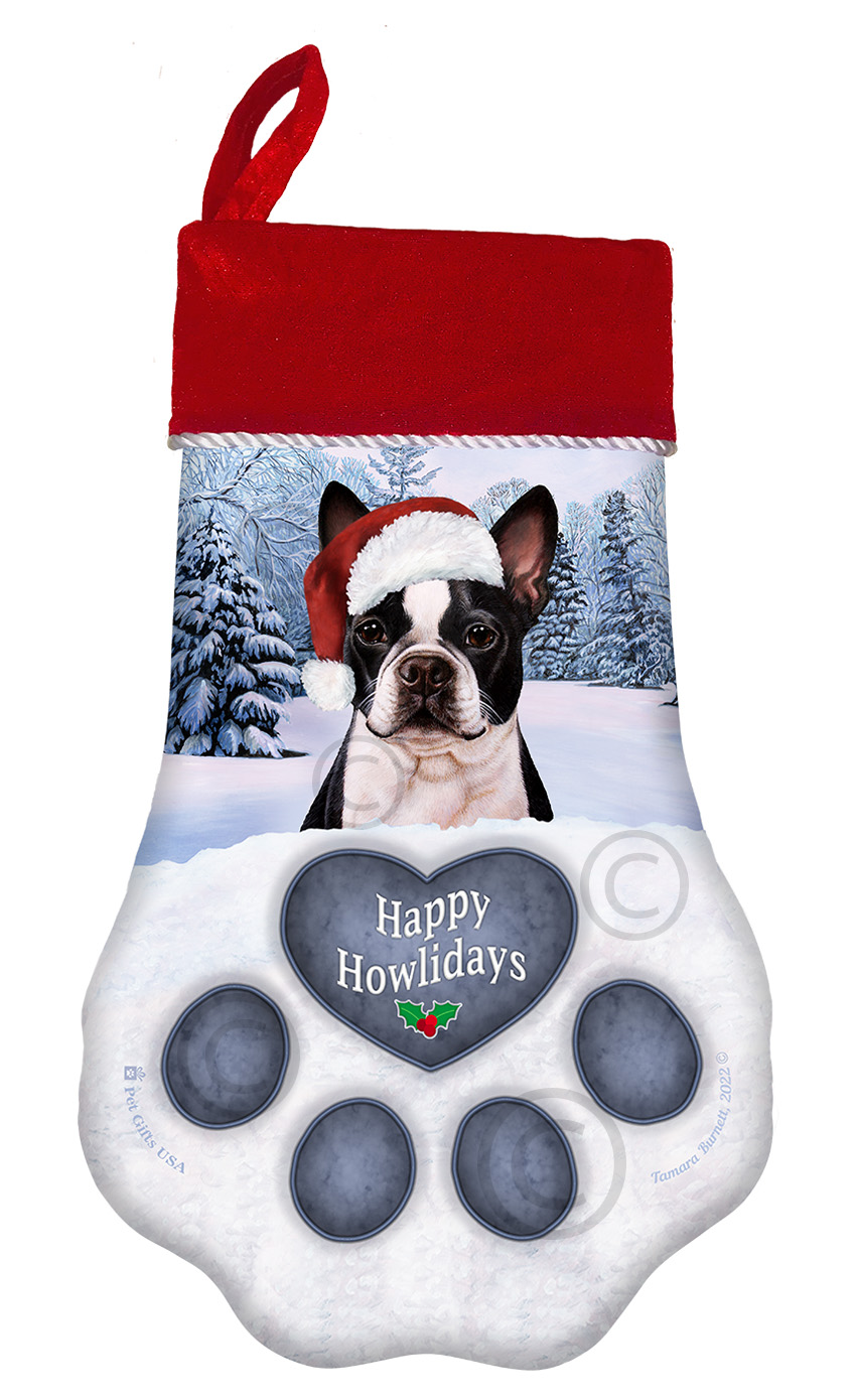 An image of product 22071 - Boston Terrier Holiday Stocking