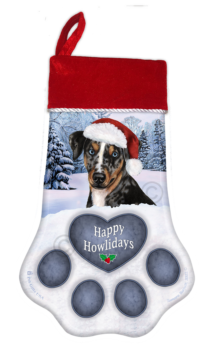 An image of product 22034 - Catahoula Leopard Dog Holiday Stocking