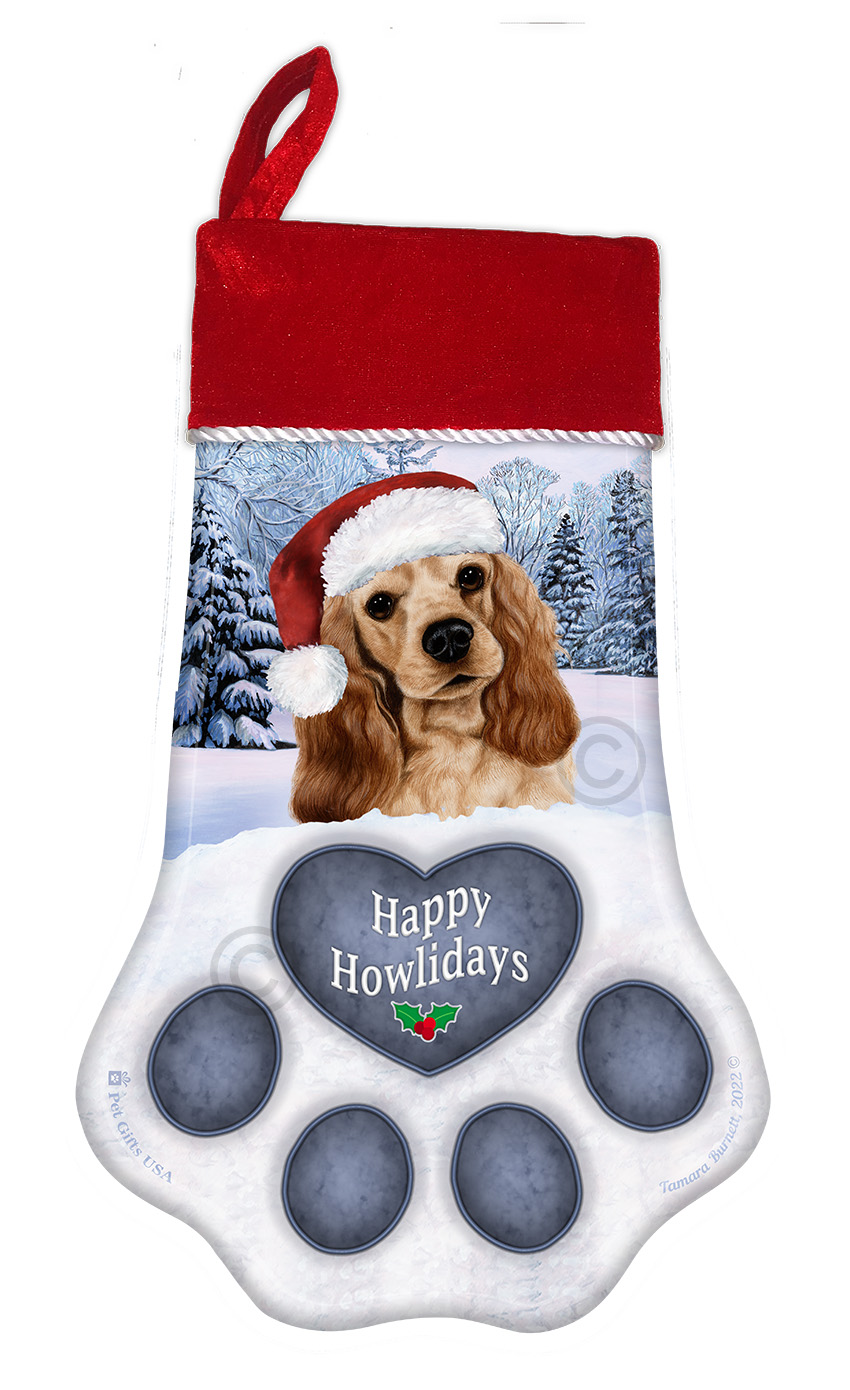 Cocker Spaniel Buff Holiday Stocking image