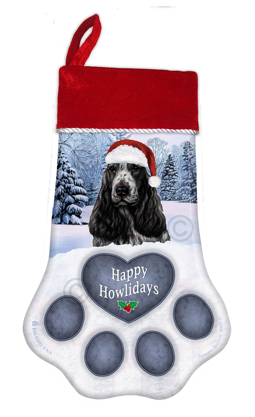 English Cocker Spaniel Blue Roan Holiday Stocking image