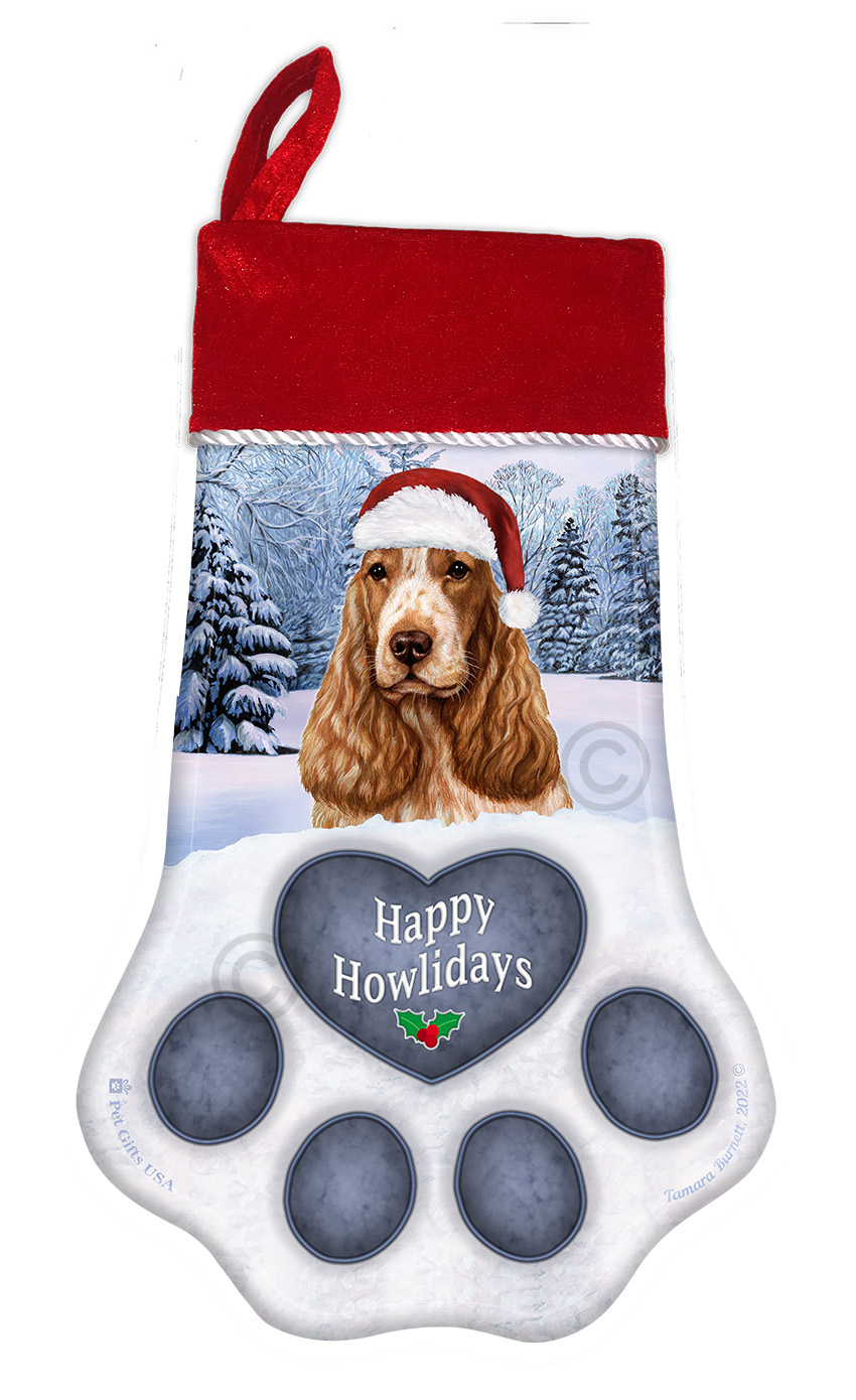 English Cocker Spaniel Orange Roan Holiday Stocking image