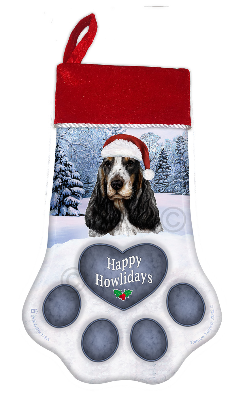 English Cocker Spaniel Tri Color Holiday Stocking image