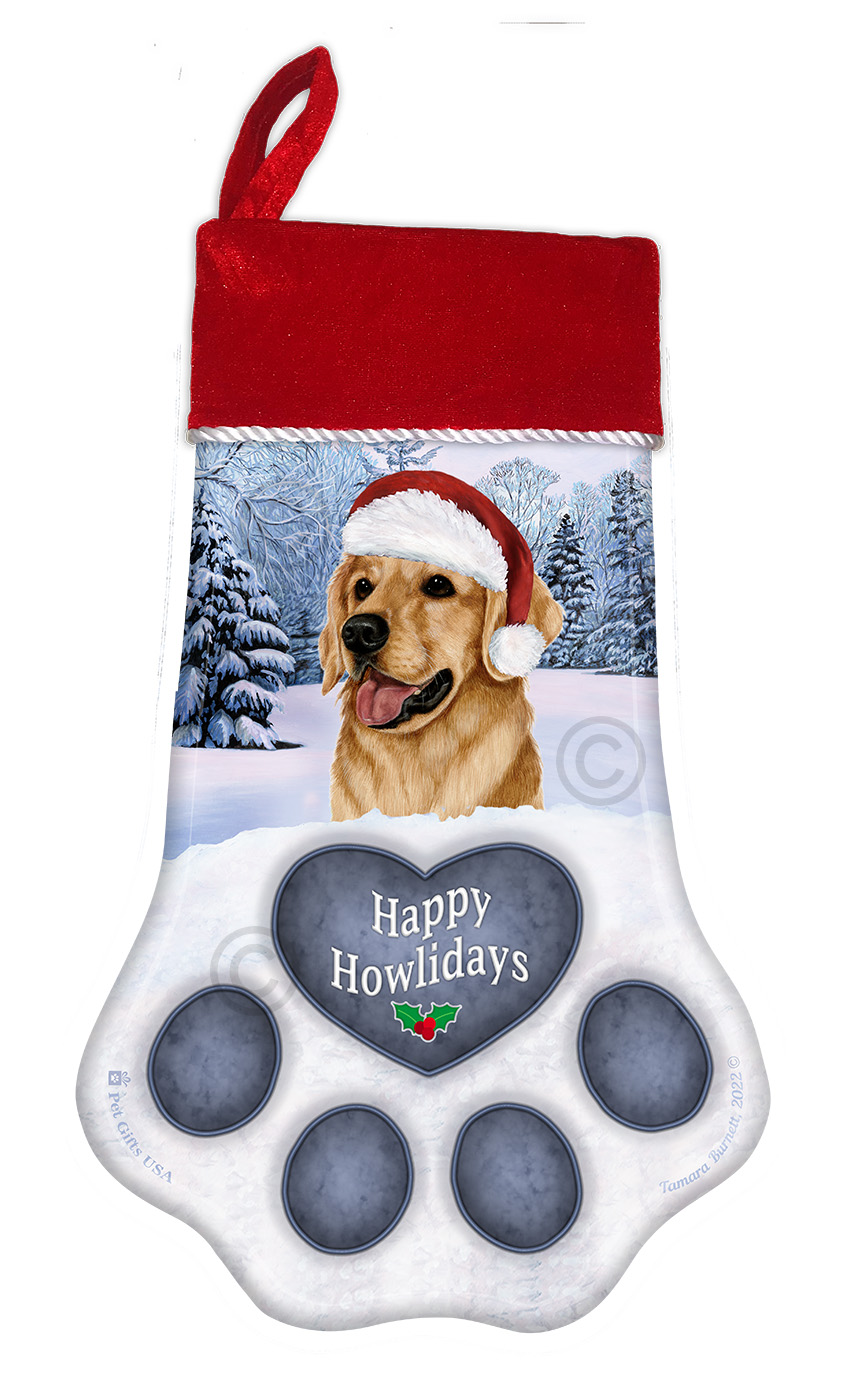 Golden Retriever Yellow Holiday Stocking image