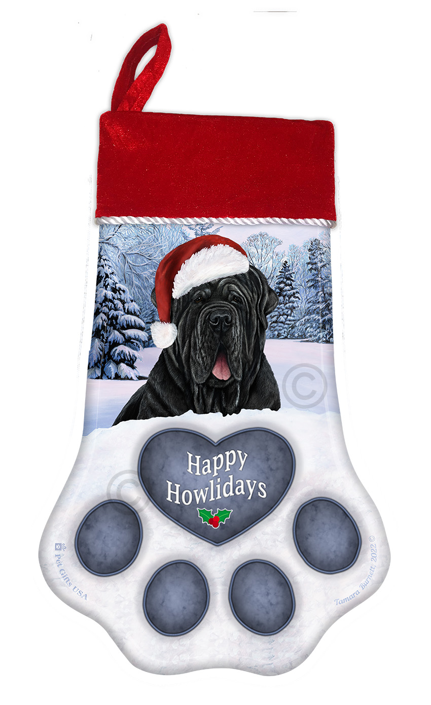 Neapolitan Mastiff Black Uncropped Holiday Stocking image