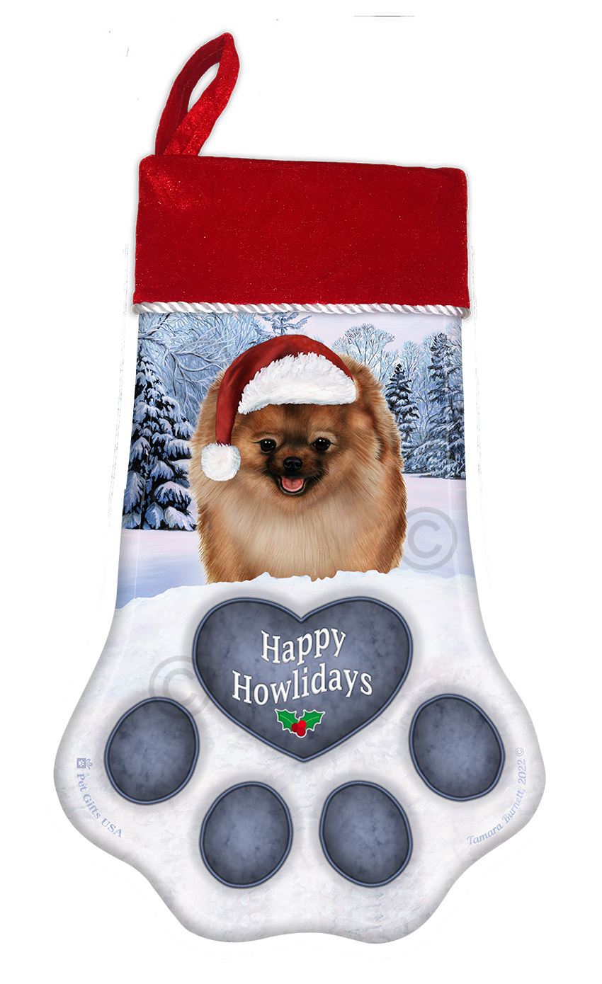 Pomeranian Sable Holiday Stocking image