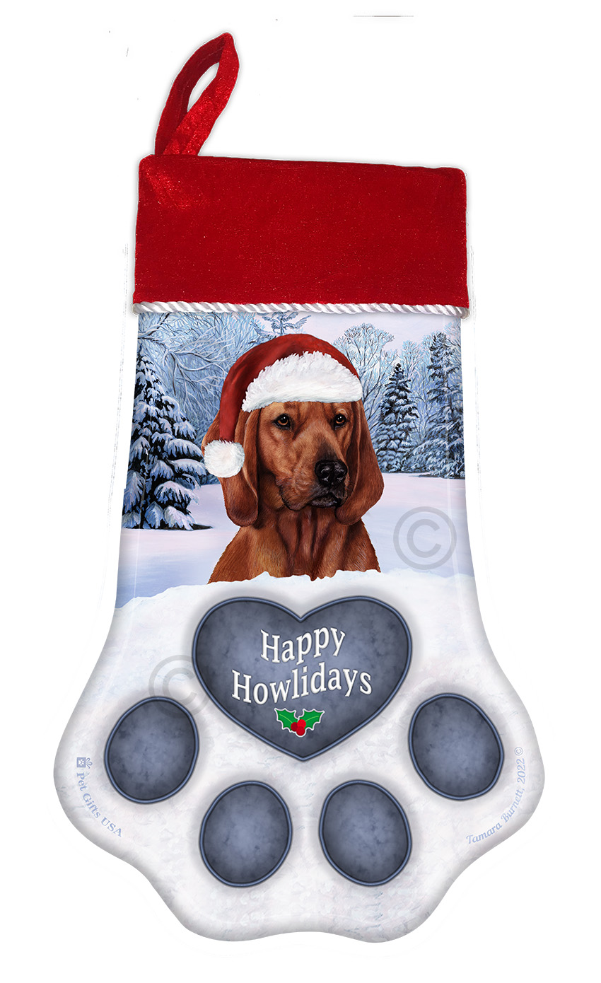 Coonhound Redbone Holiday Stocking image