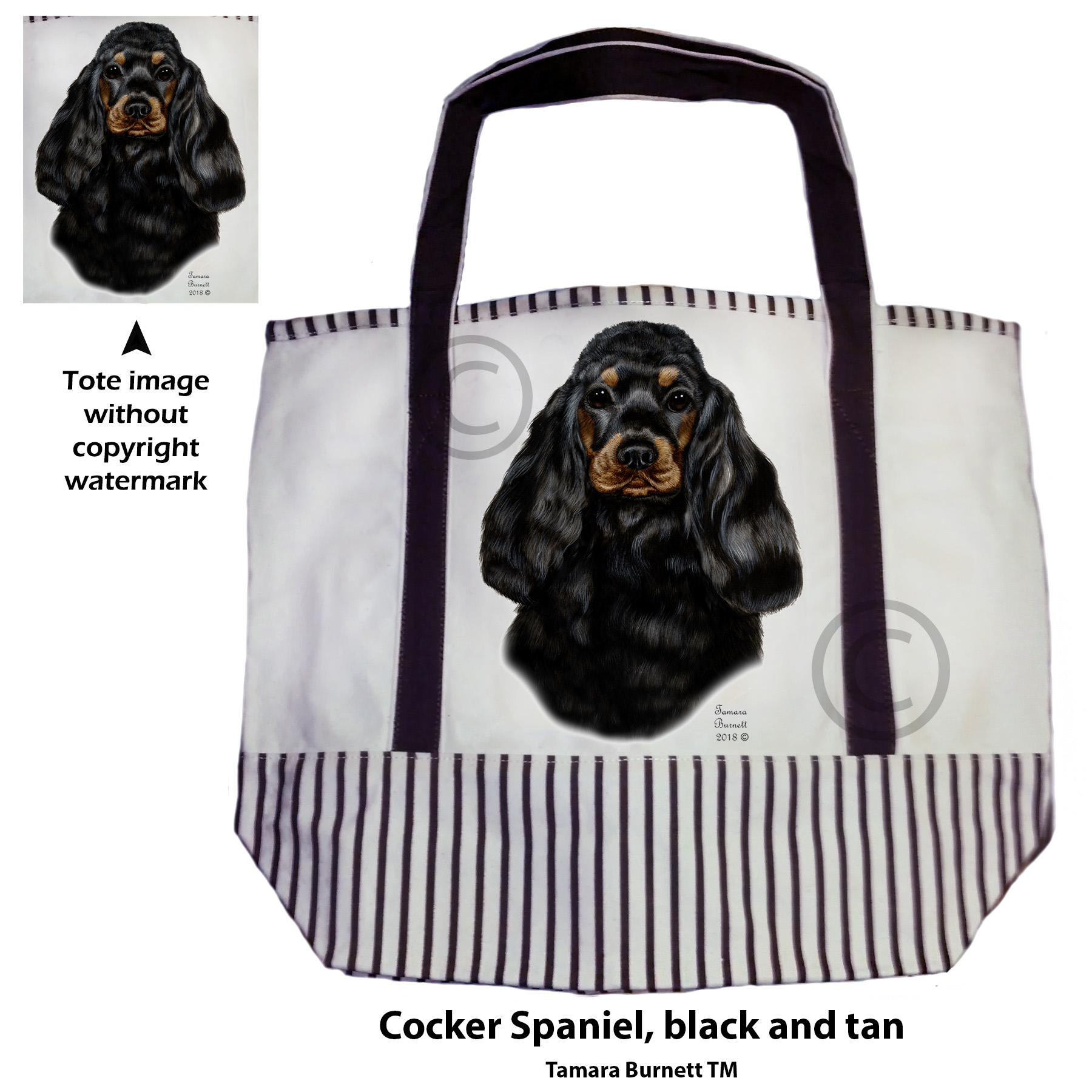 Cocker Spaniel Black and Tan Tote Bag image