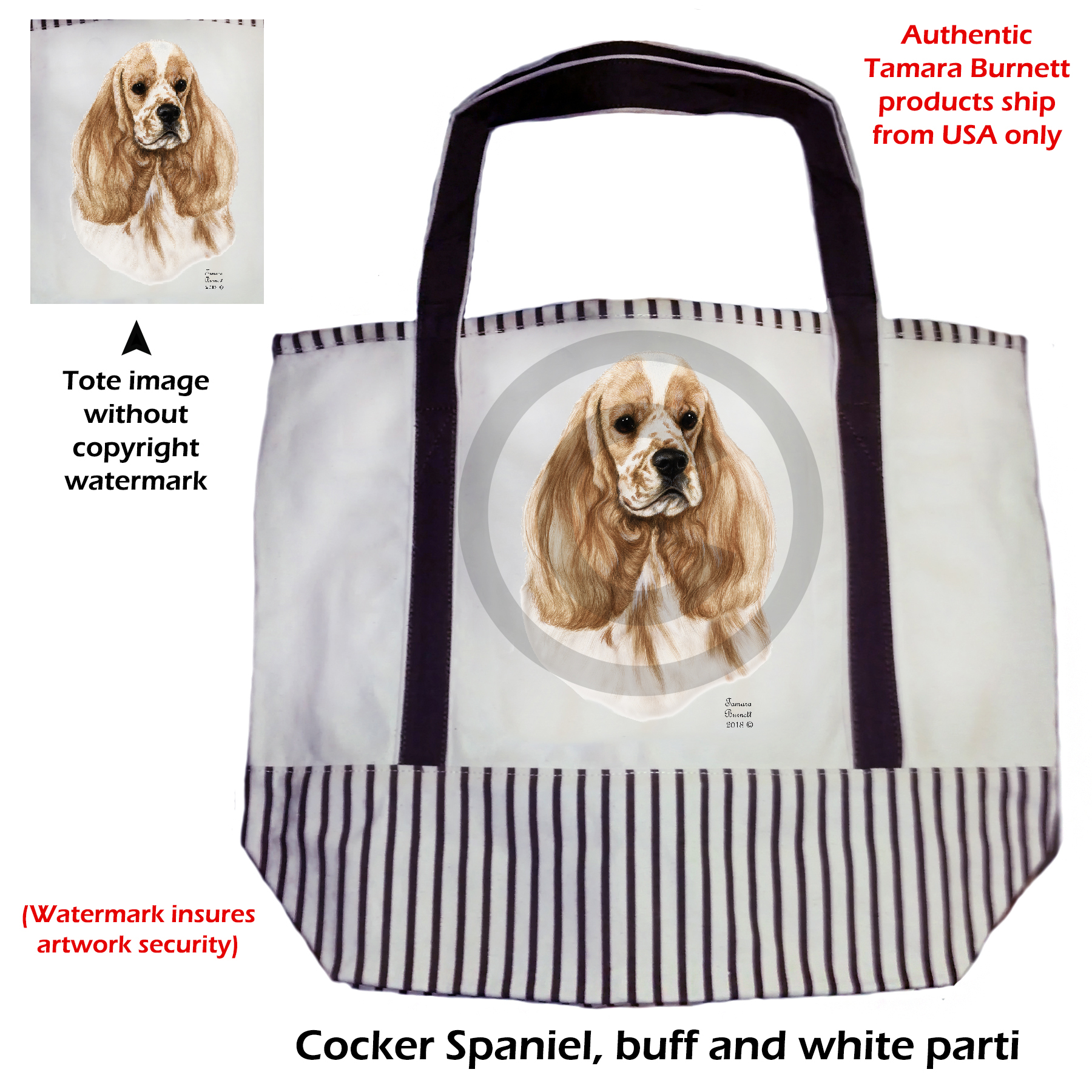 Cocker Spaniel Buff Parti  Tote Bag image