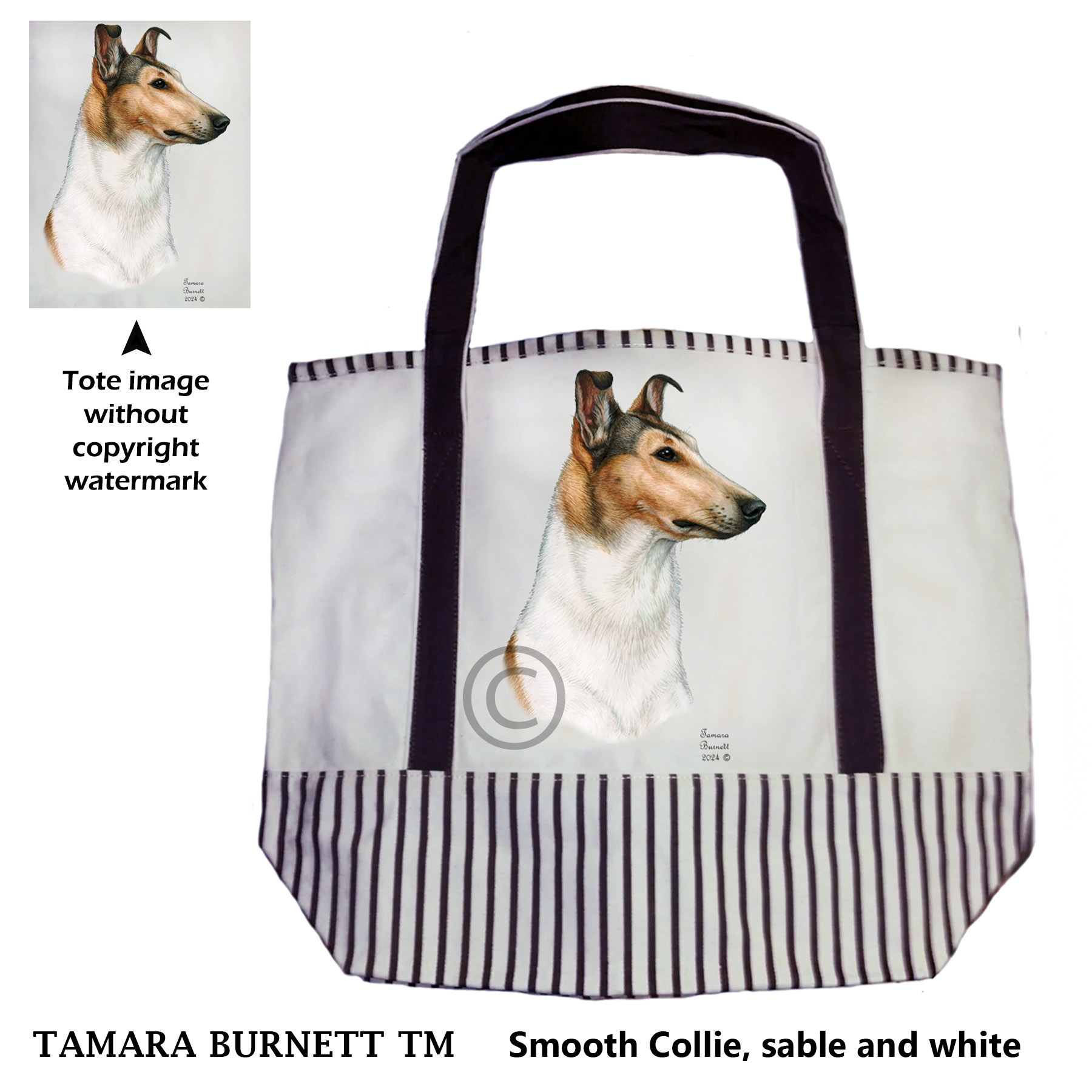 Smooth Collie Sable and White Tote Bag image