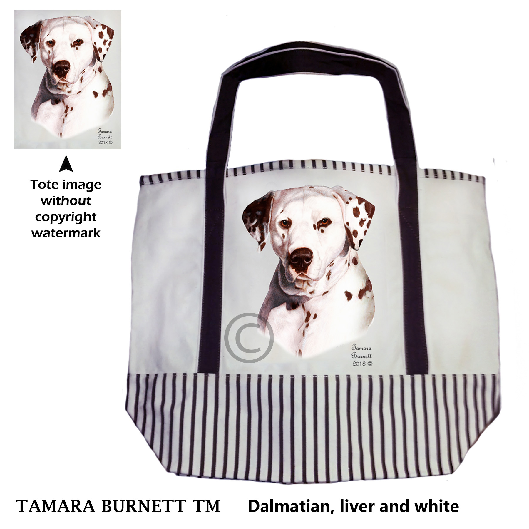 Dalmatian Liver and White Tote Bag image