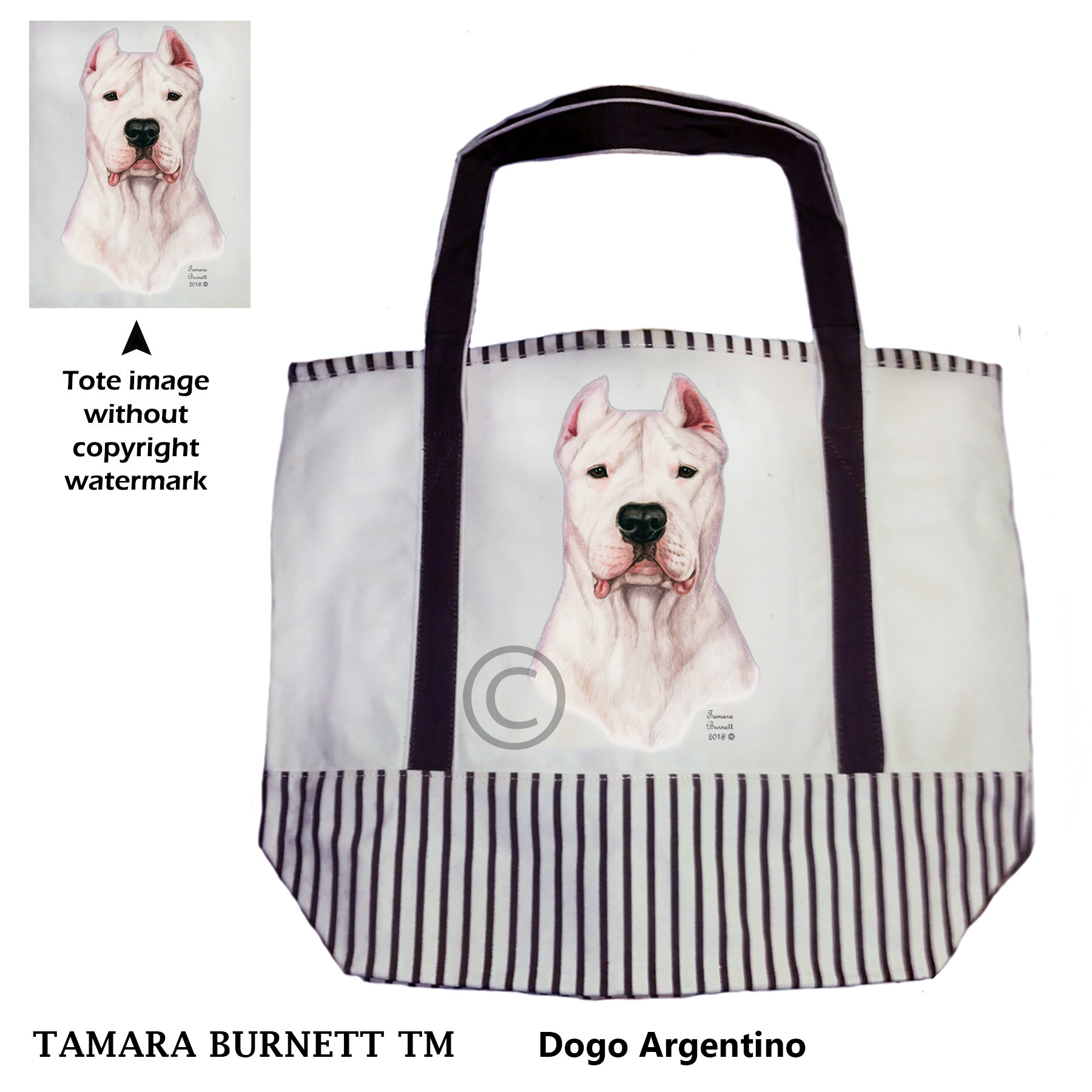 An image of product 32294 - Dogo Argentino Tote Bag